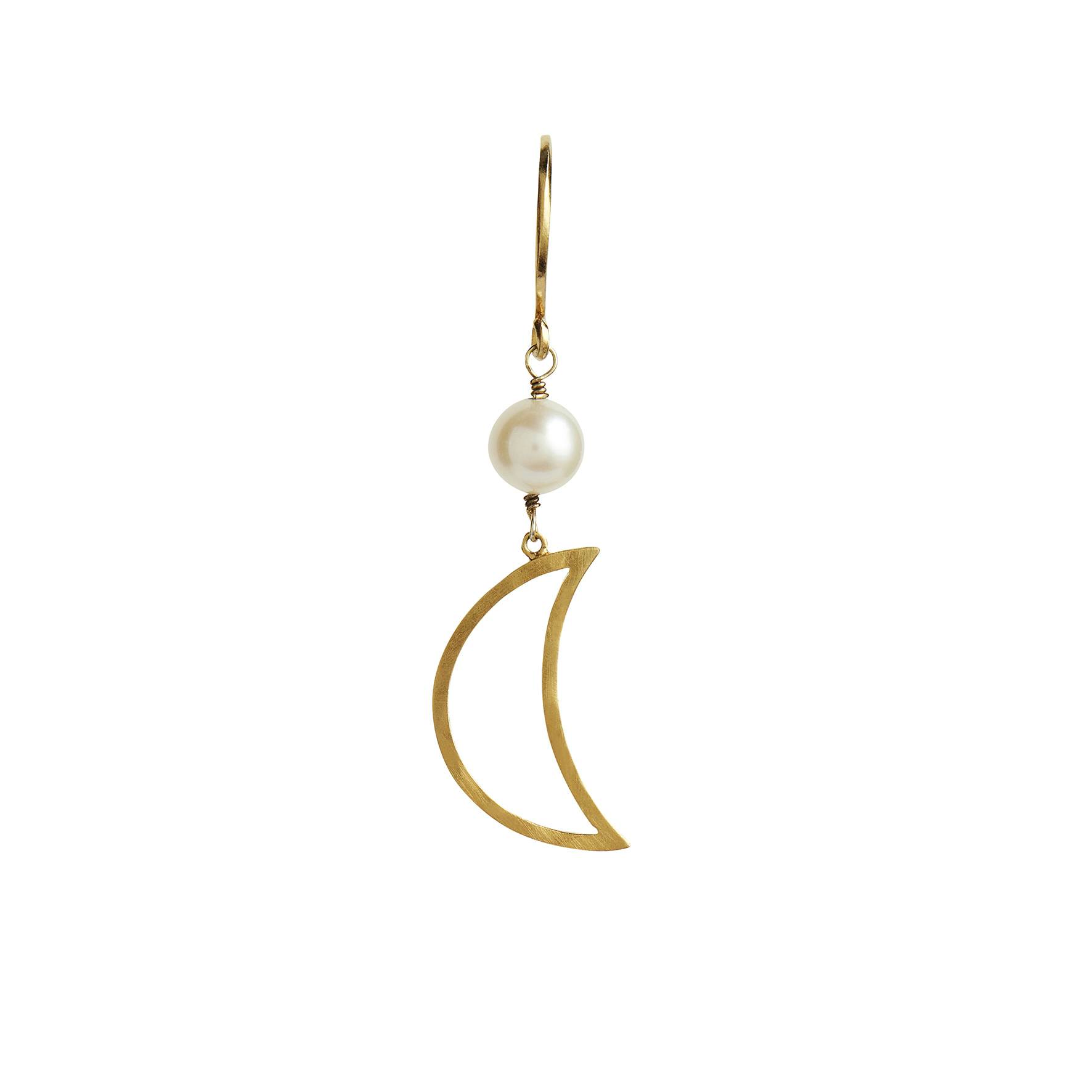Bella Moon Earring With Pearl fra STINE A Jewelry i Forgylt-Sølv Sterling 925