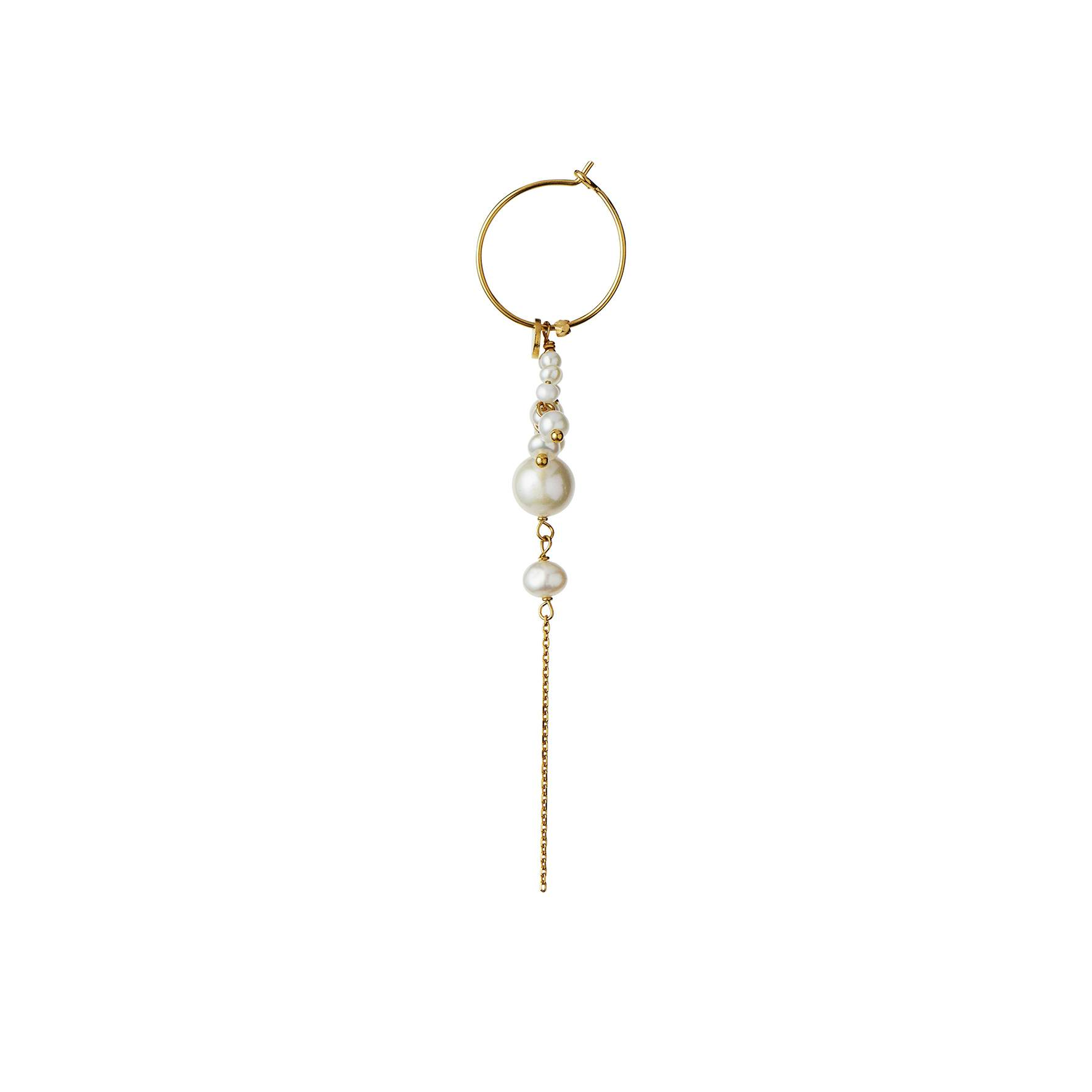 Heavenly Pearl Dream Hoop White Pearls & Chain von STINE A Jewelry in Vergoldet-Silber Sterling 925