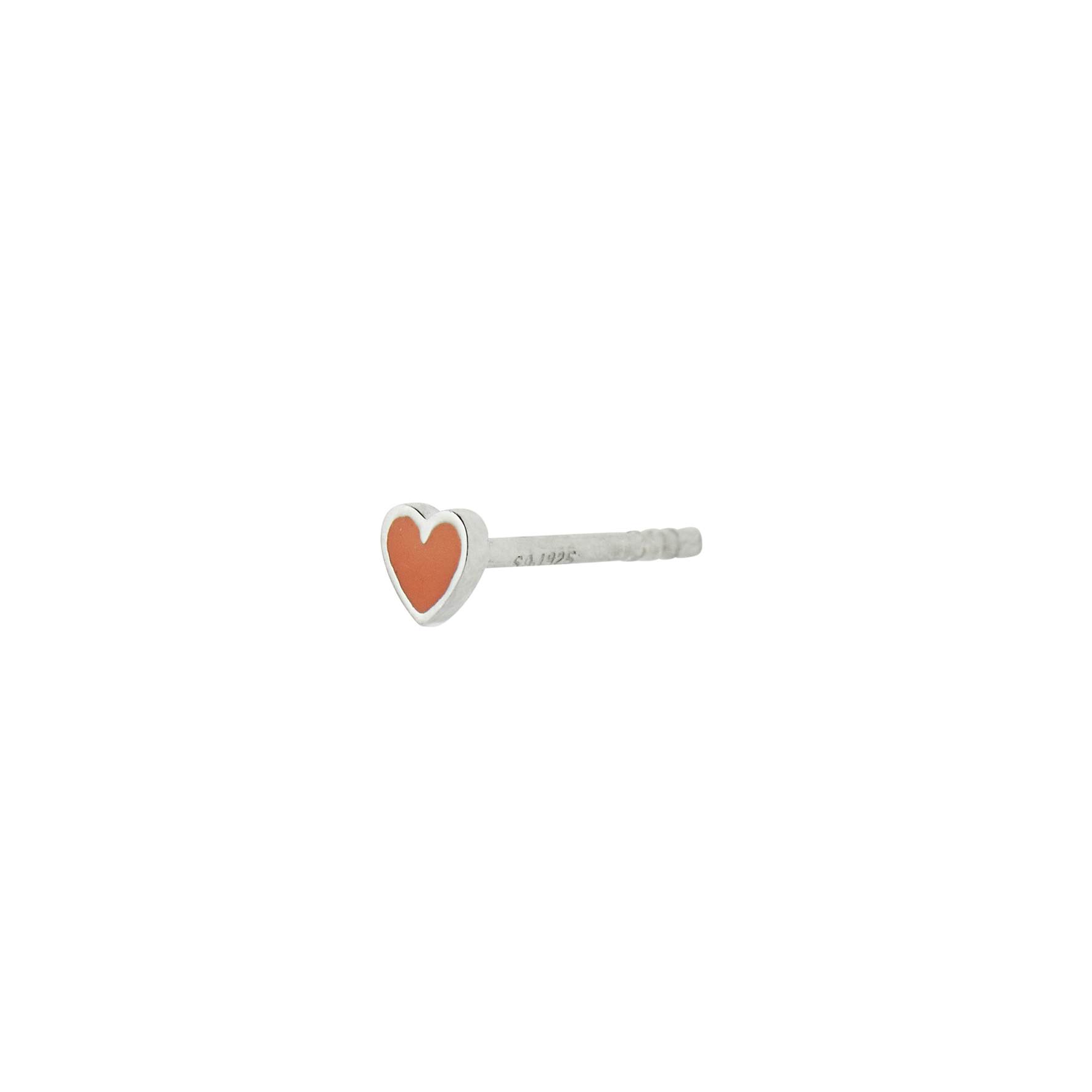 Petit Love Heart Coral Earstick fra STINE A Jewelry i Sølv Sterling 925