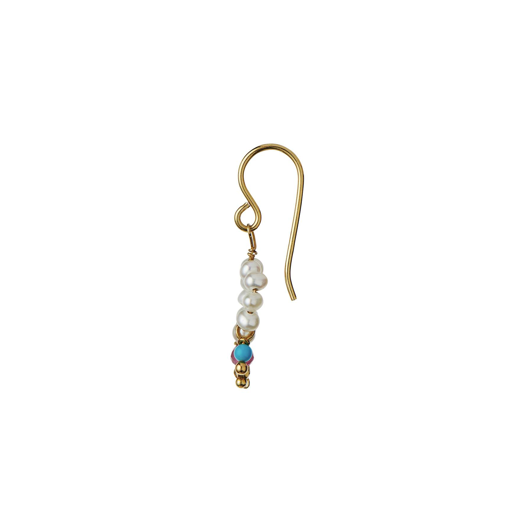 Petit Heavenly Pearl Dream Earring Turquoise & Pink Stones from STINE A Jewelry in Goldplated-Silver Sterling 925
