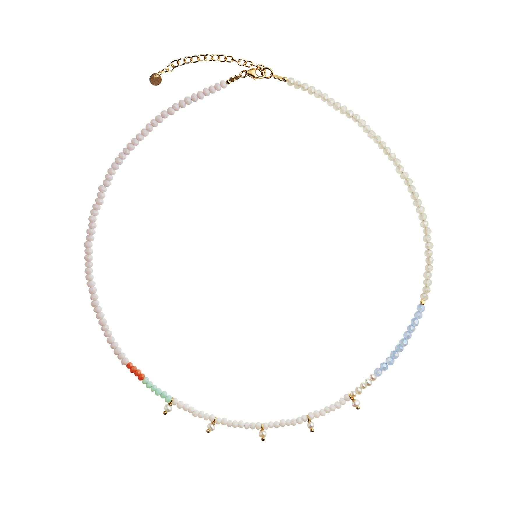 Heavenly Pearl Dream Necklace With Five Pendants Coral & Cool Mint from STINE A Jewelry in Goldplated-Silver Sterling 925