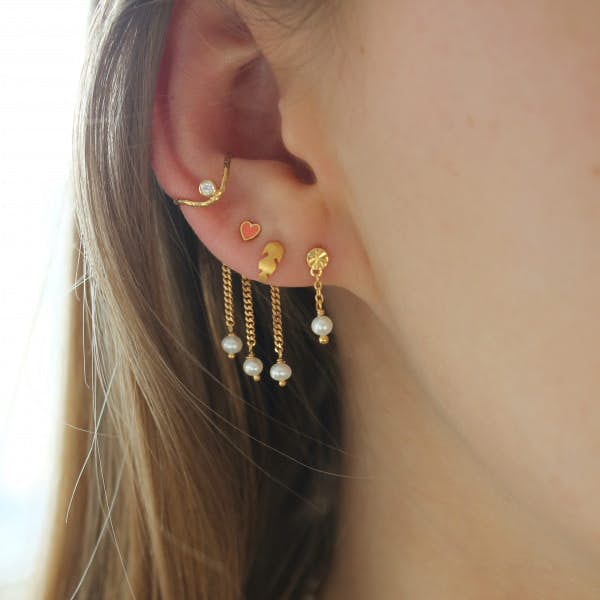 Tres Petit Etoile Earring With Pearl
