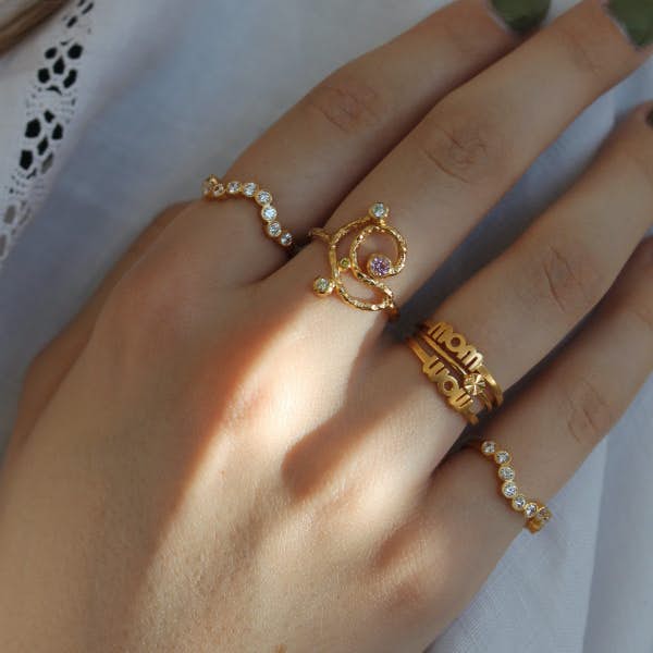 Tres Petit Etoile Ring von STINE A Jewelry in Vergoldet-Silber Sterling 925
