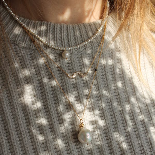 Heavenly Pearl Dream Necklace Classy von STINE A Jewelry in Vergoldet-Silber Sterling 925