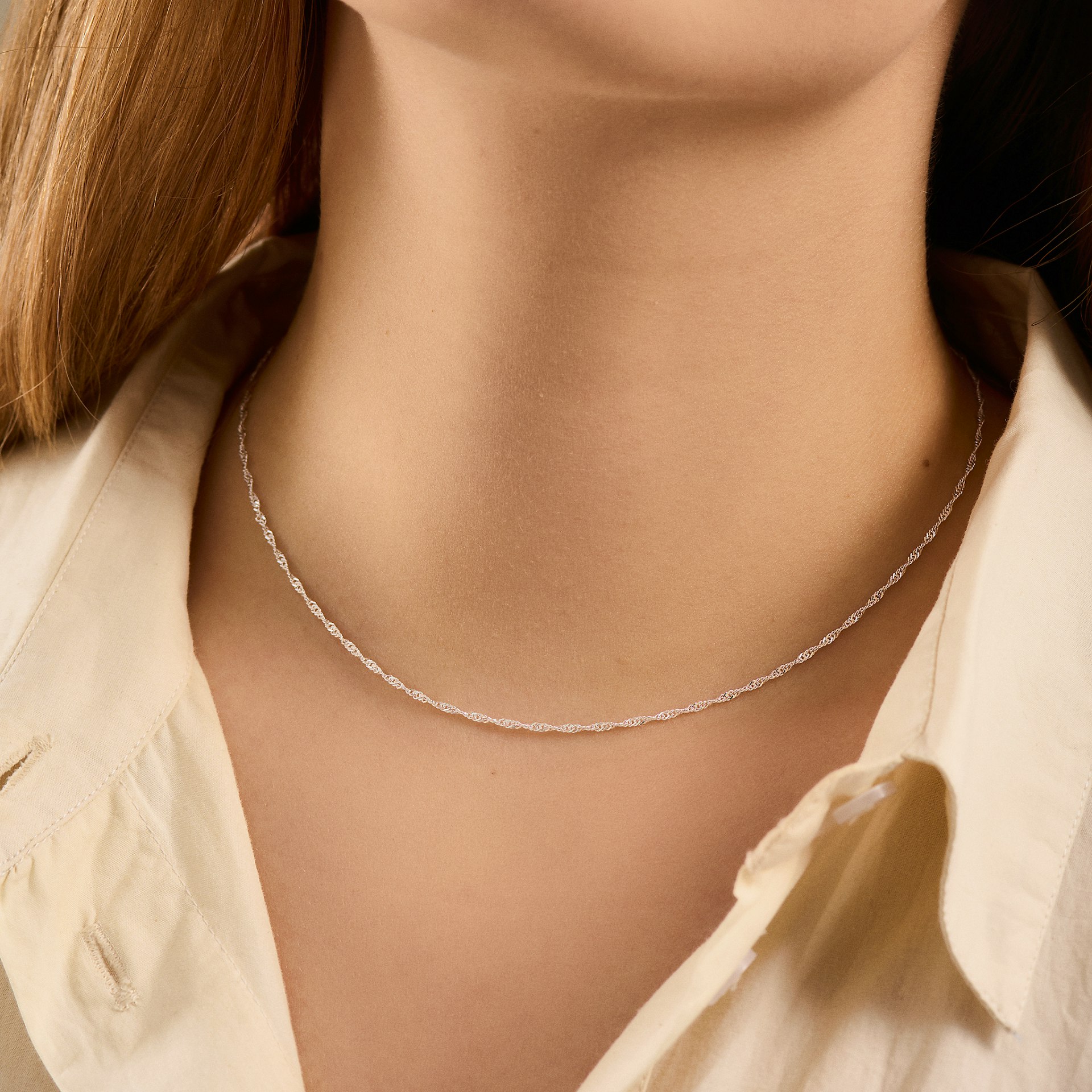 Singapore necklace short fra Pernille Corydon i Sølv Sterling 925