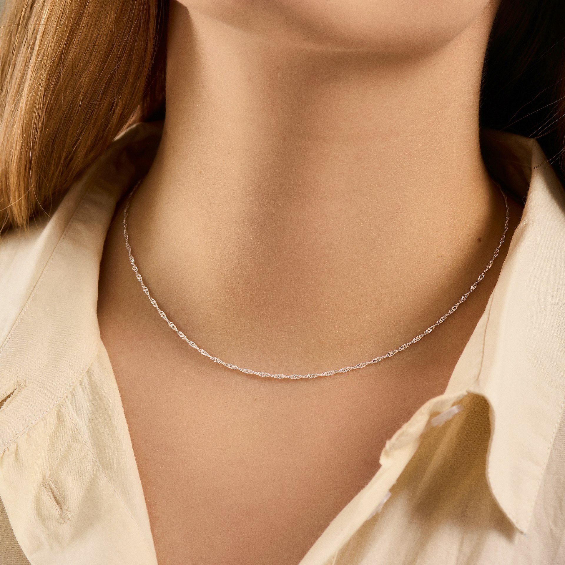 Singapore necklace short fra Pernille Corydon i Forgylt-Sølv Sterling 925