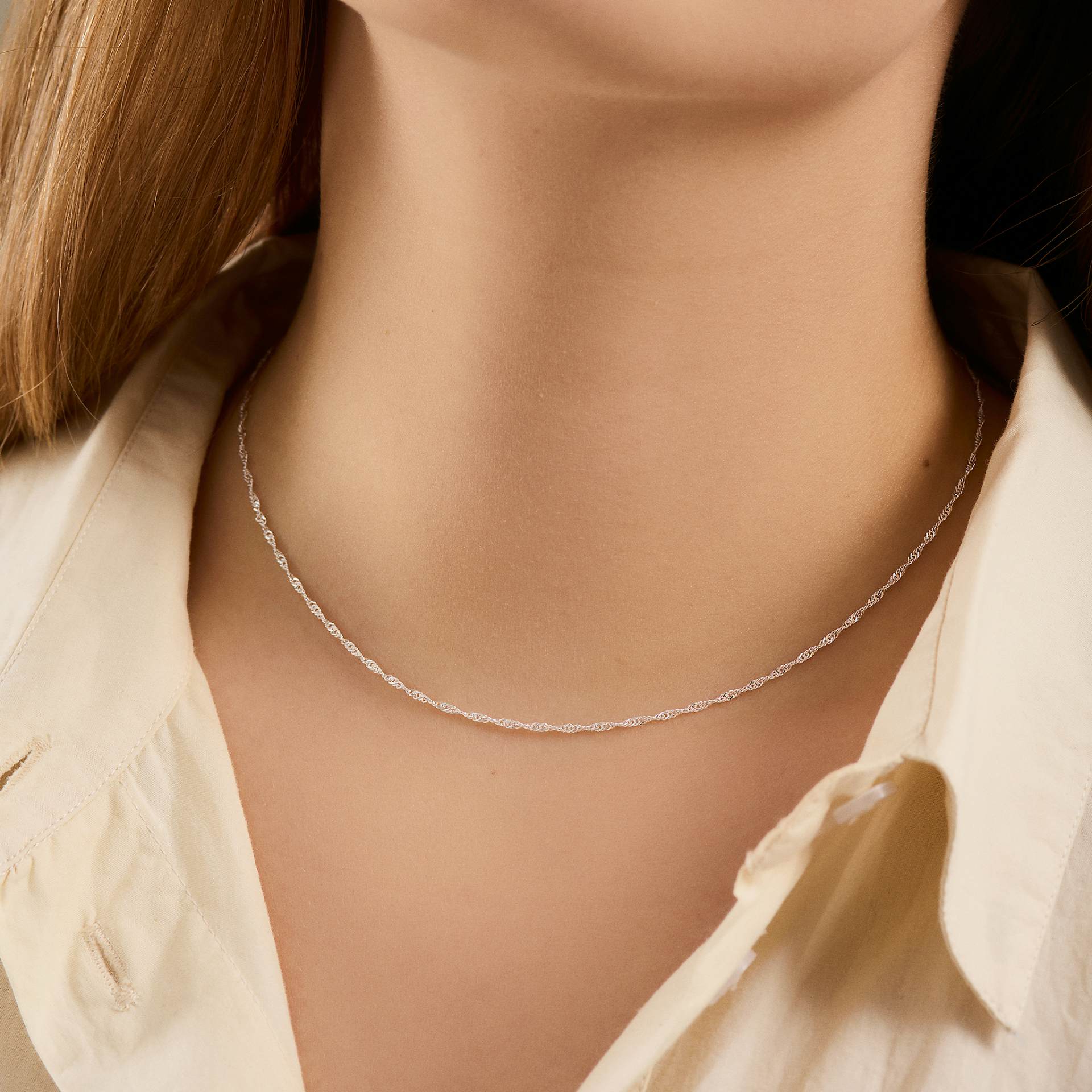 Singapore necklace short fra Pernille Corydon i Forgylt-Sølv Sterling 925|Blank