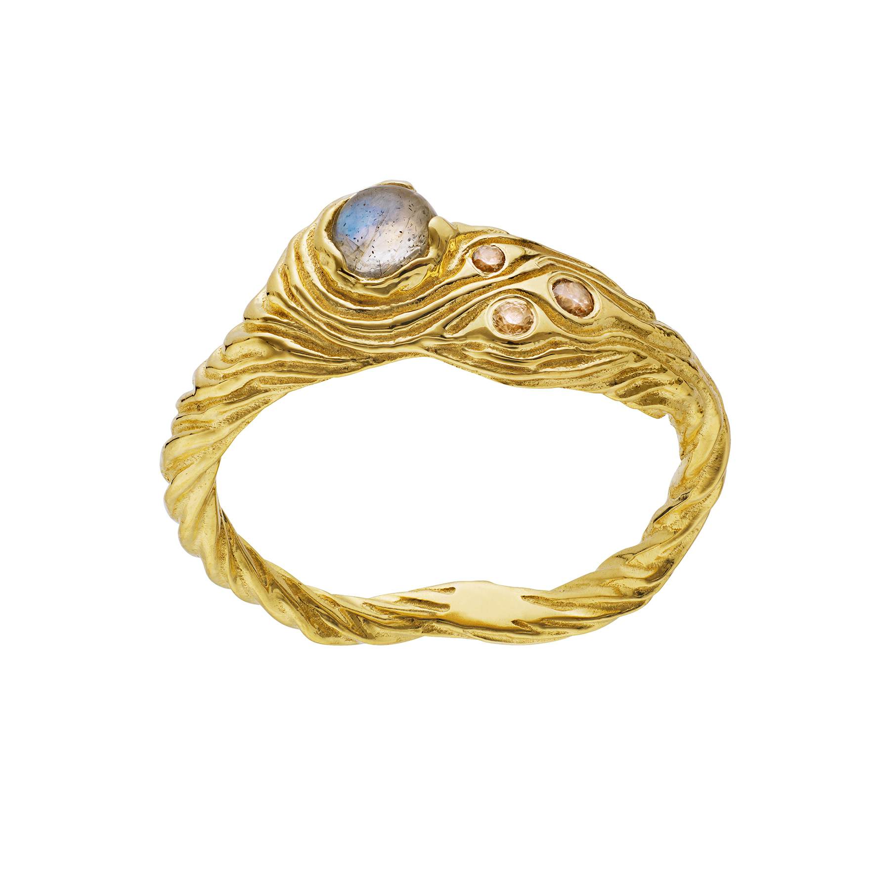 Oceana Ring fra Maanesten i Forgylt-Sølv Sterling 925