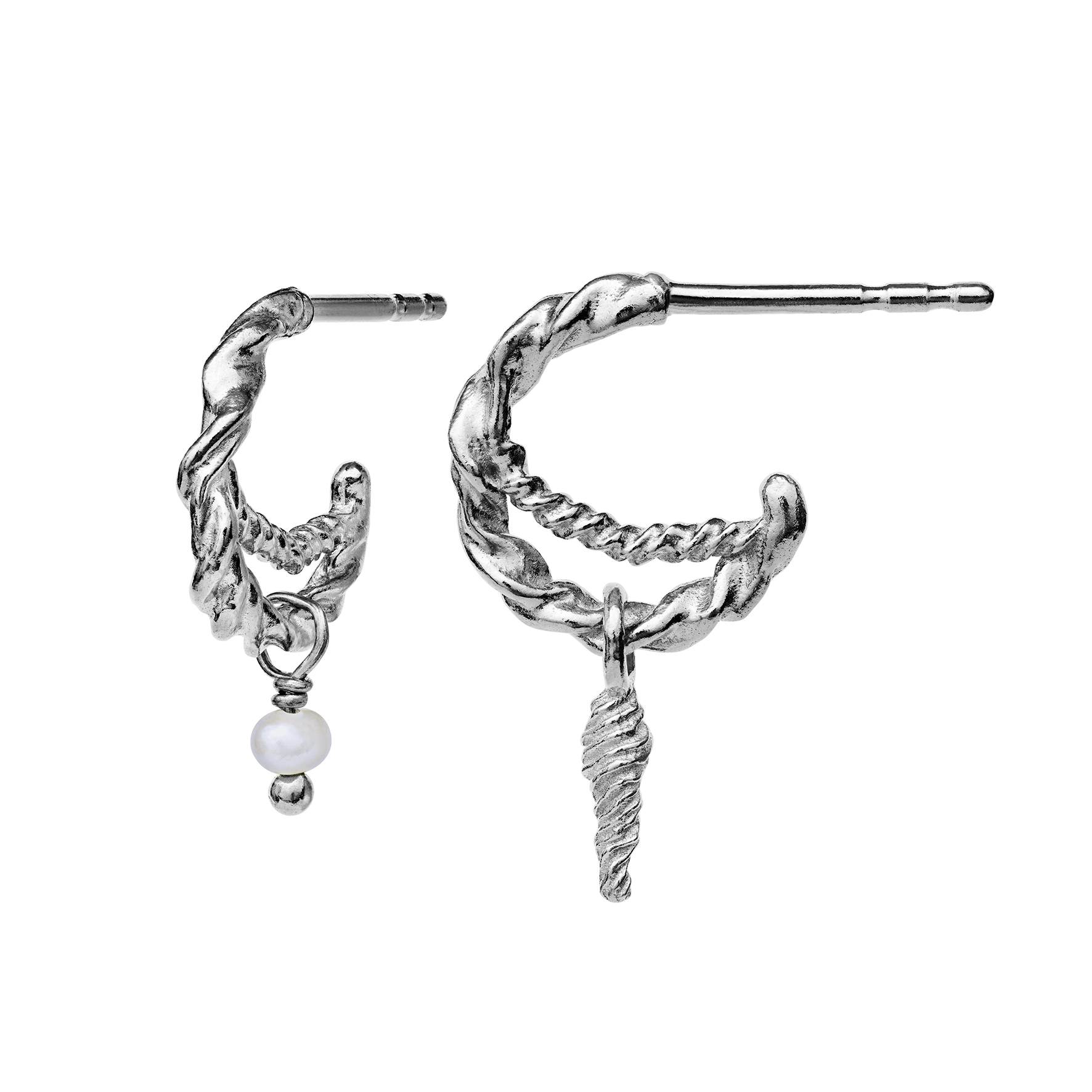 Duo Earrings from Maanesten in Silver Sterling 925|Freshwater Pearl