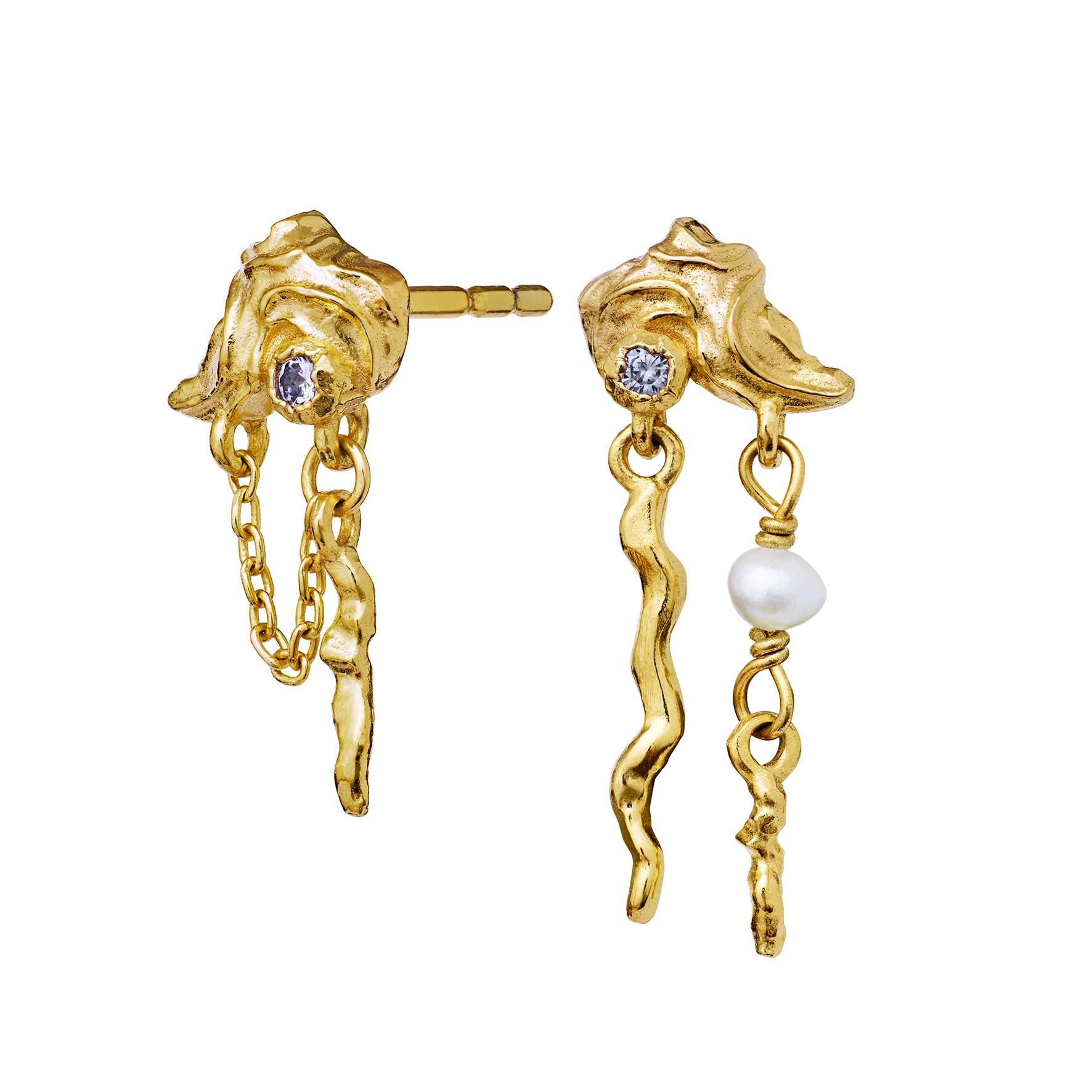 Baia Earrings von Maanesten in Vergoldet-Silber Sterling 925