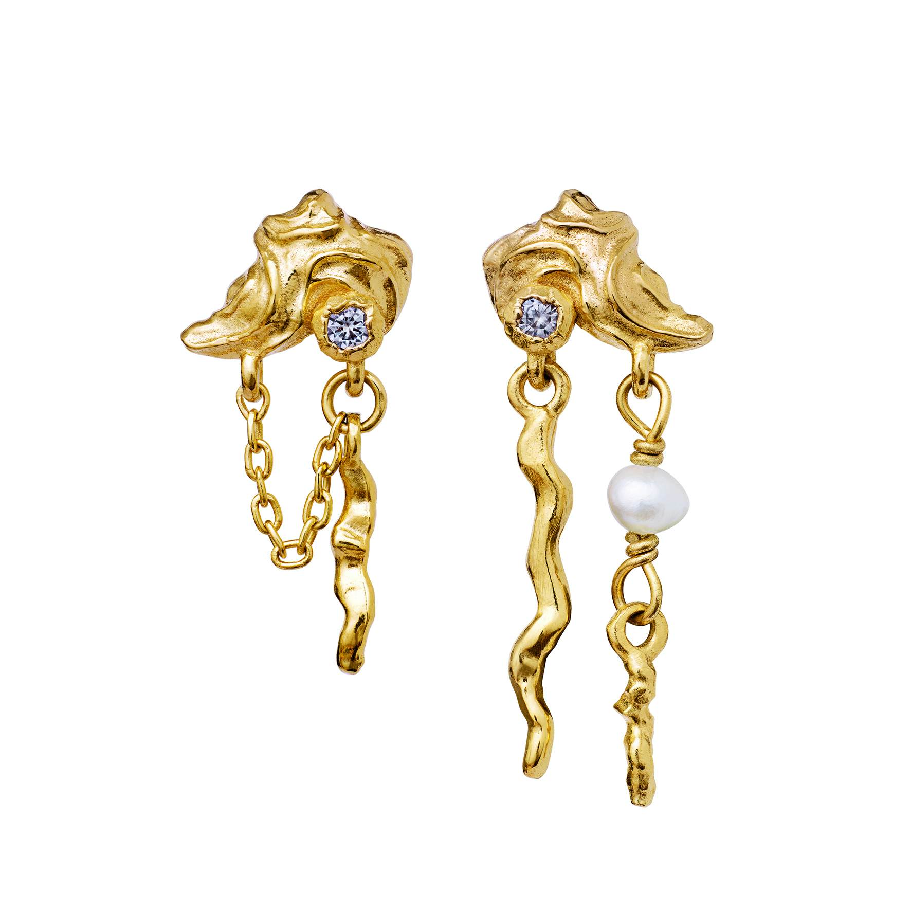 Baia Earrings von Maanesten in Vergoldet-Silber Sterling 925