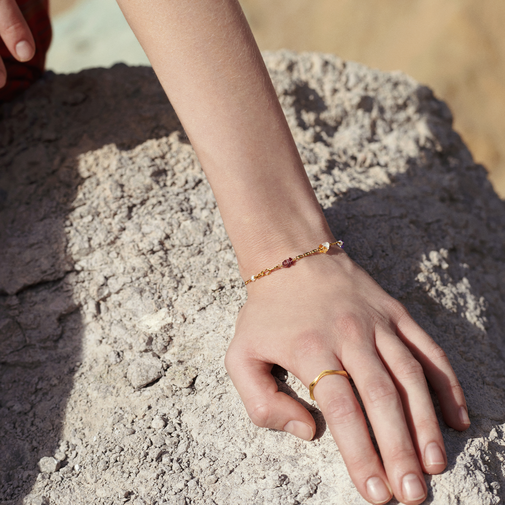 Women Gold Metal Blue White Orange Pyramid Bracelet Hand Chain Slave Ring  Wrist | eBay