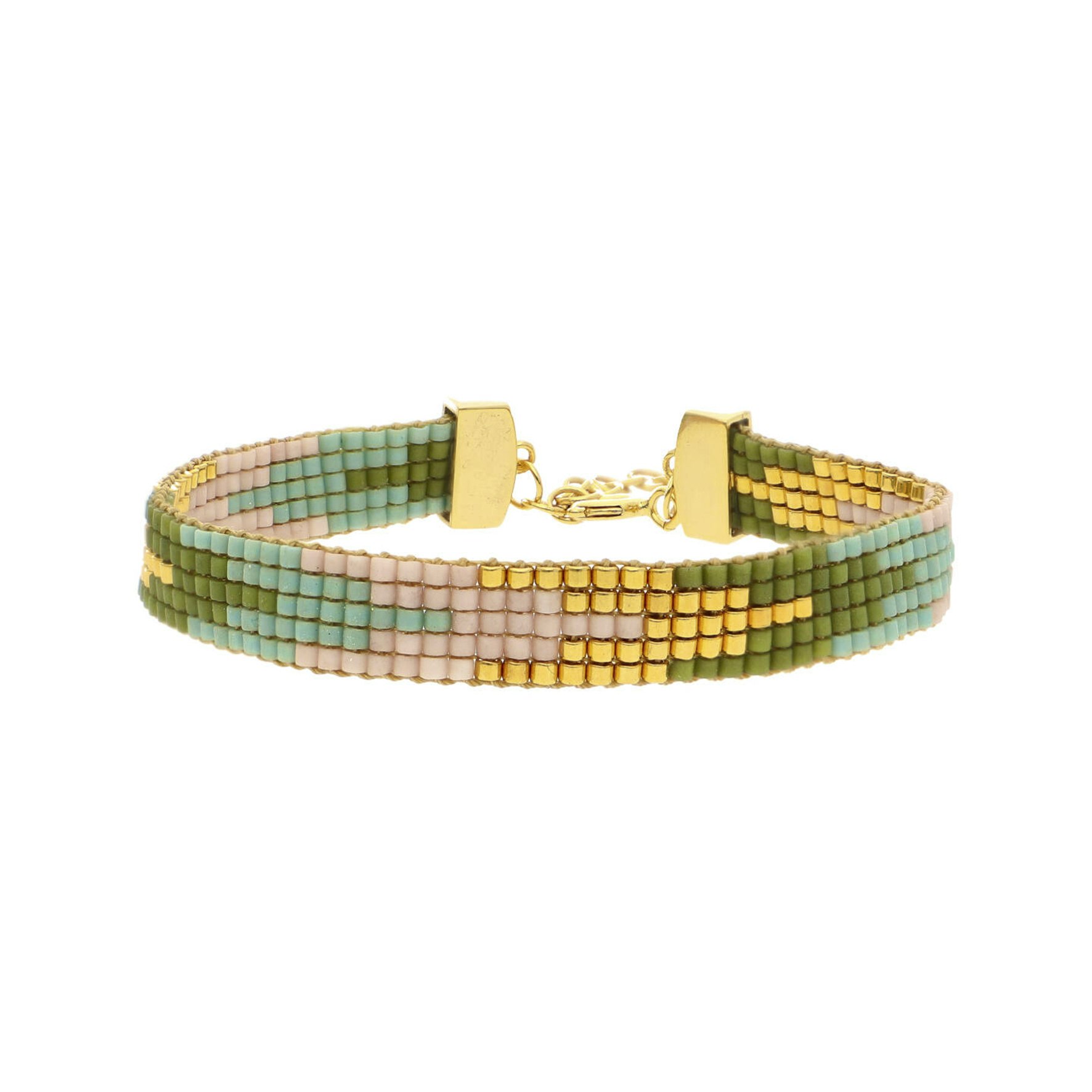 Monika Dusty Bracelet Green de Nuni Copenhagen dans Plaqué or-Argent Sterling 925