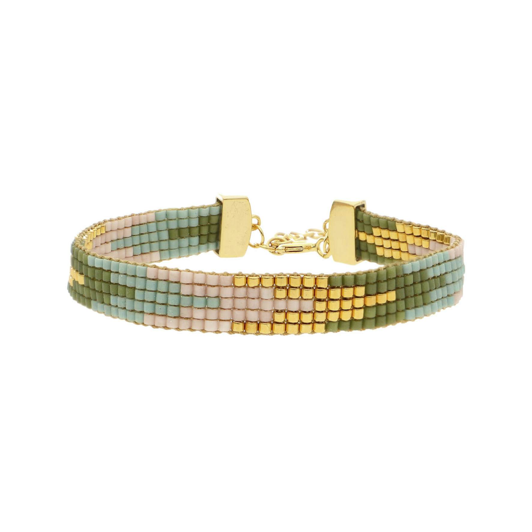 Monika Dusty Bracelet Green von Nuni Copenhagen in Vergoldet-Silber Sterling 925