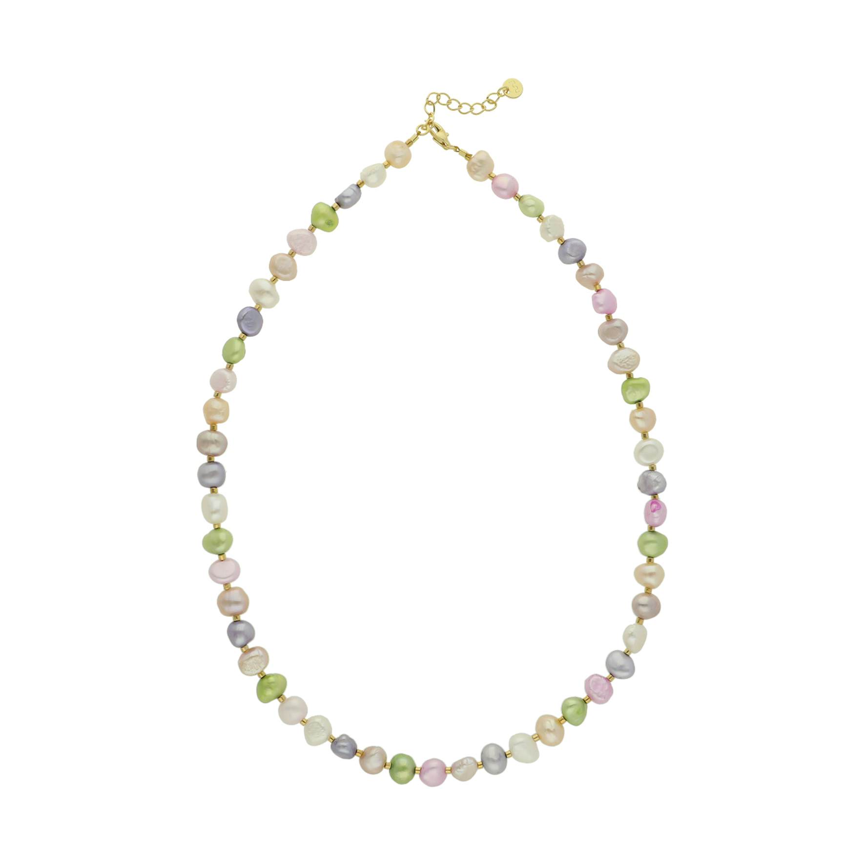 Ditte Necklace Pastel Multi from Nuni Copenhagen in Goldplated-Silver Sterling 925| ,Freshwater Pearl