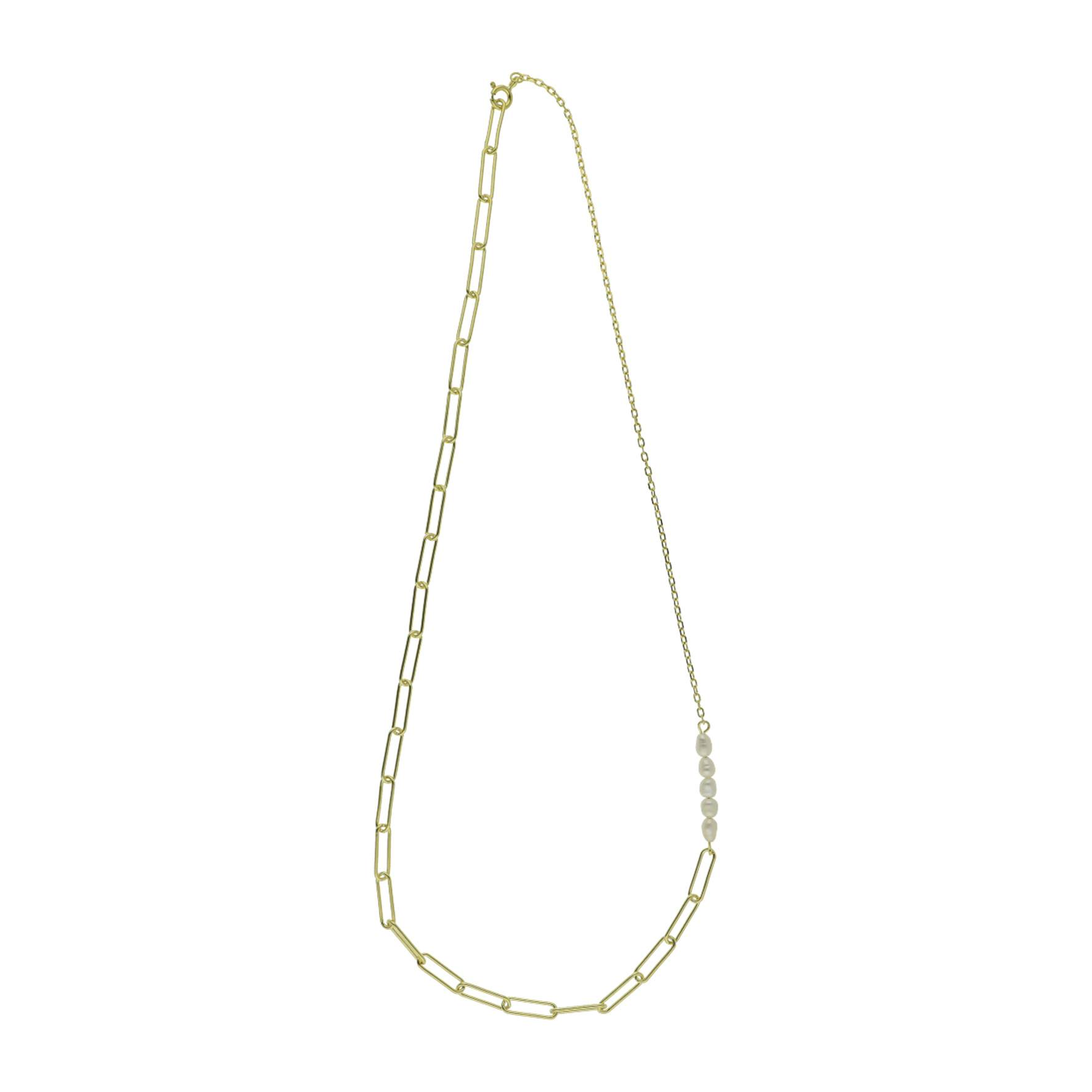 Dicte Pearl Necklace fra Nuni Copenhagen i Forgyldt-Sølv Sterling 925|Freshwater Pearl|Blank