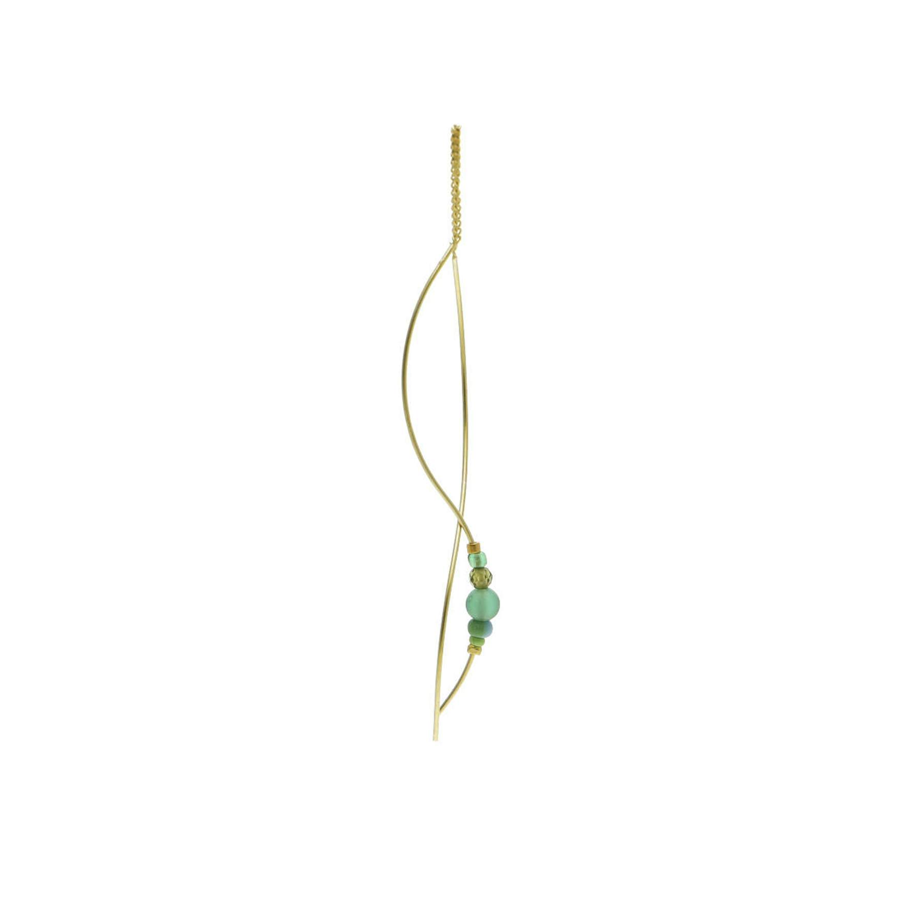 Nena Earring Green von Nuni Copenhagen in Vergoldet-Silber Sterling 925|Blank