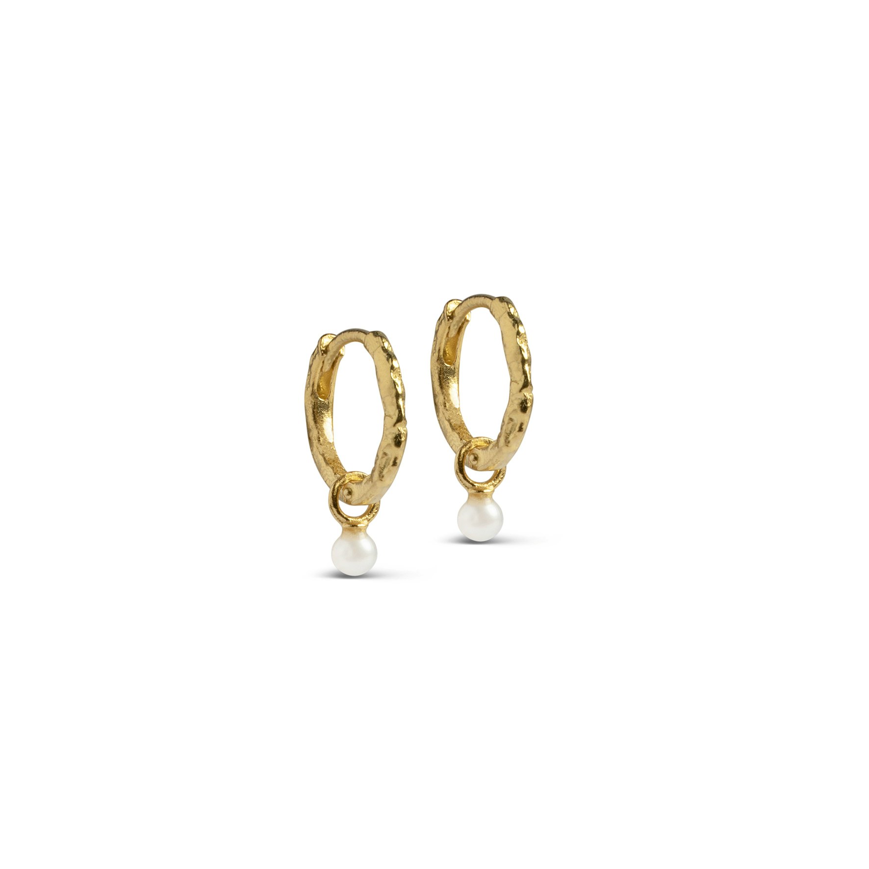 Belle Pearl Hoops von Enamel Copenhagen in Vergoldet-Silber Sterling 925
