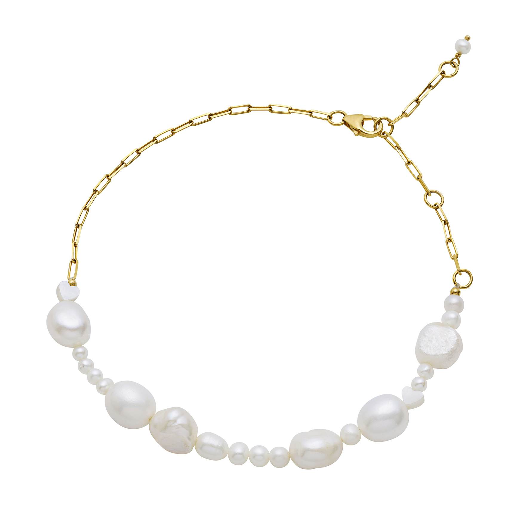 Inez Anklet from Maanesten in Goldplated-Silver Sterling 925|Freshwater Pearl|Blank