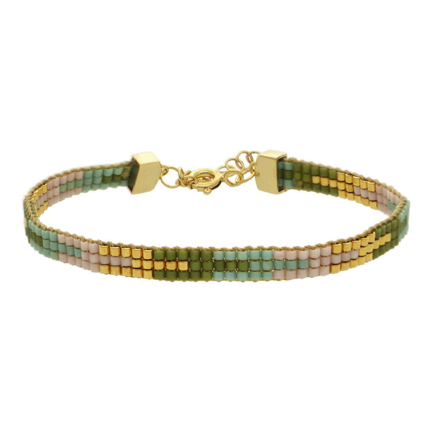 Mary Dusty Bracelet Green de Nuni Copenhagen dans Plaqué or-Argent Sterling 925