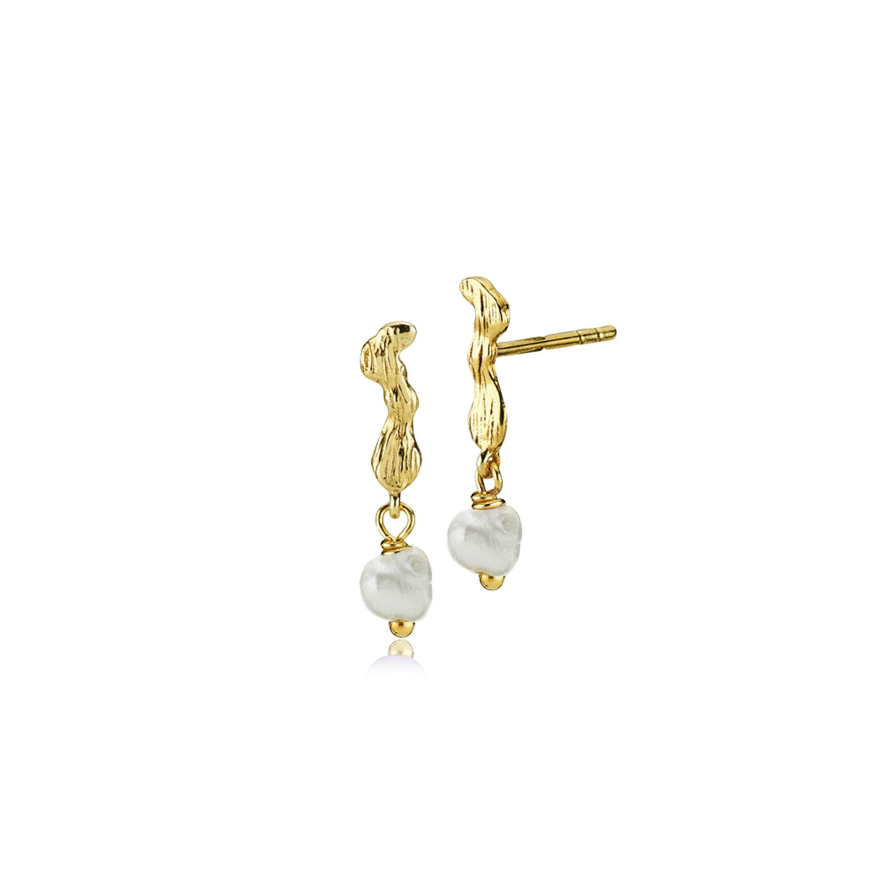 Lærke Bentsen By Sistie Earsticks With Pearls von Sistie in Vergoldet-Silber Sterling 925|Freshwater Pearl