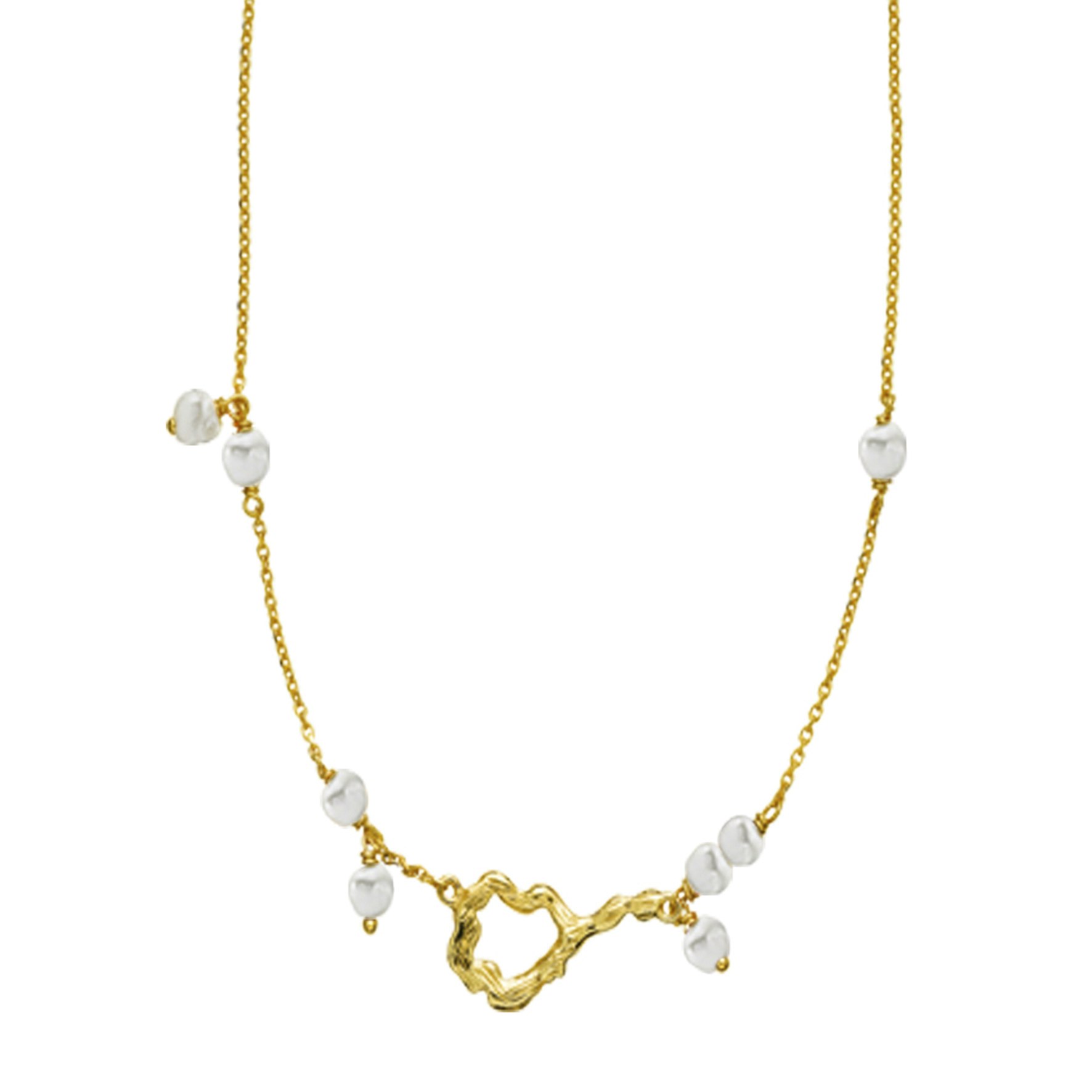 Lærke Bentsen By Sistie Necklace With Pearls fra Sistie i Forgyldt-Sølv Sterling 925