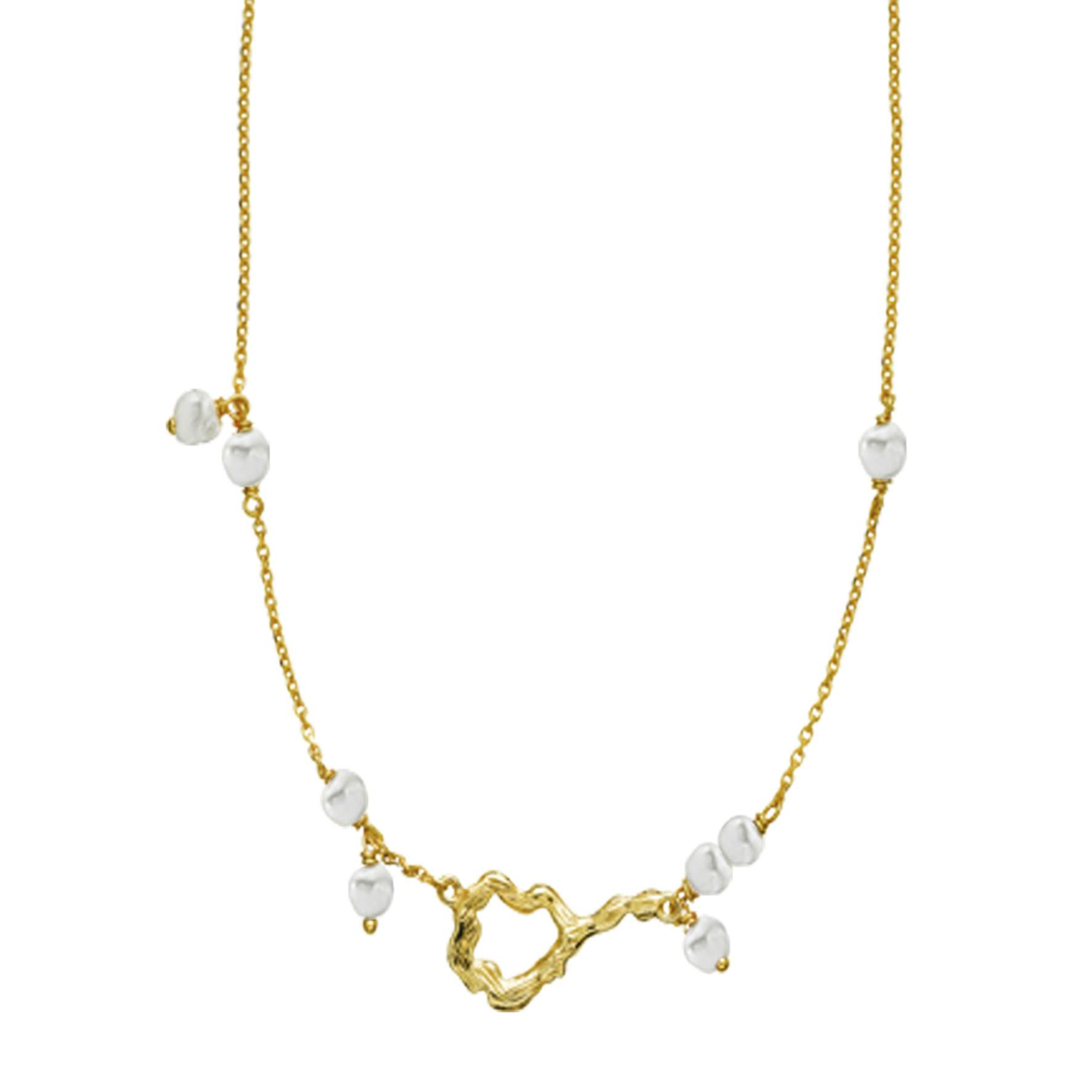Lærke Bentsen By Sistie Necklace With Pearls von Sistie in Vergoldet-Silber Sterling 925|Freshwater Pearl