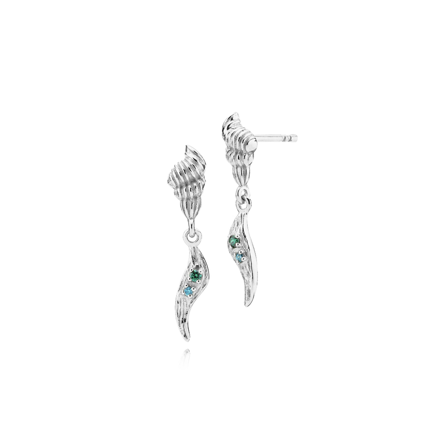 Kaia Earrings Green Onyx and Blue Topas from Sistie in Silver Sterling 925