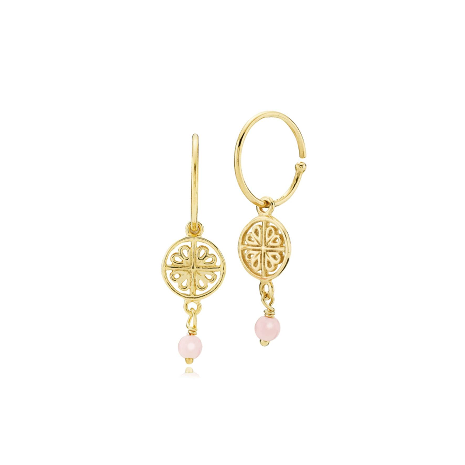 Balance Creol Earrings Pink från Sistie i Förgyllt-Silver Sterling 925|Freshwater Pearl|Blank