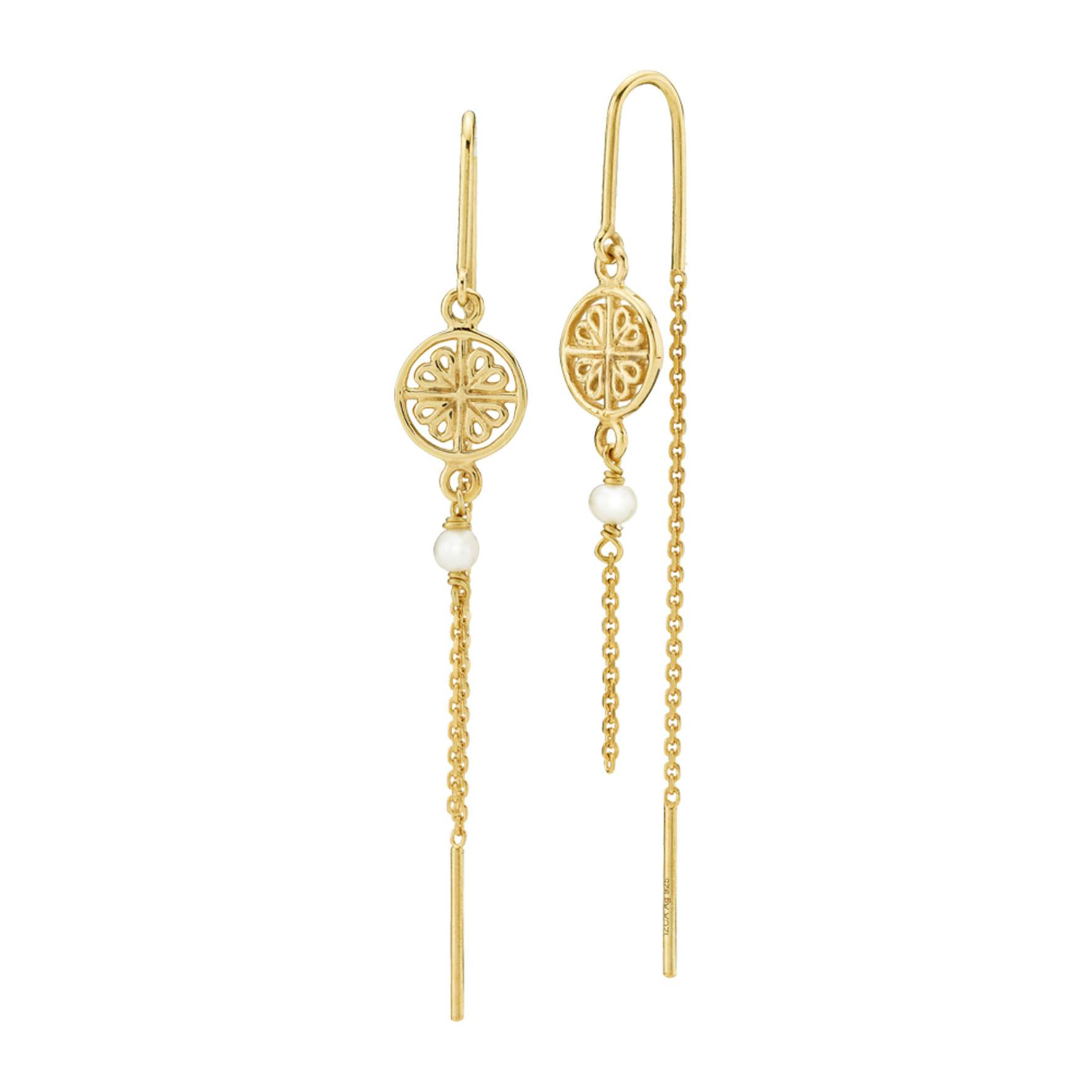 Balance Earchains With Pearl from Sistie in Goldplated-Silver Sterling 925
