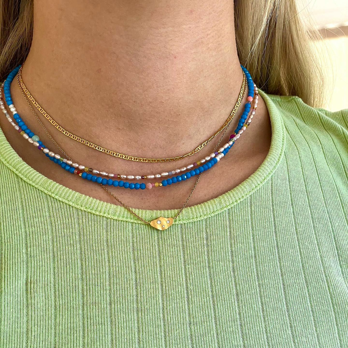 Color Crush Necklace - Santorini Mix from STINE A Jewelry in Goldplated-Silver Sterling 925