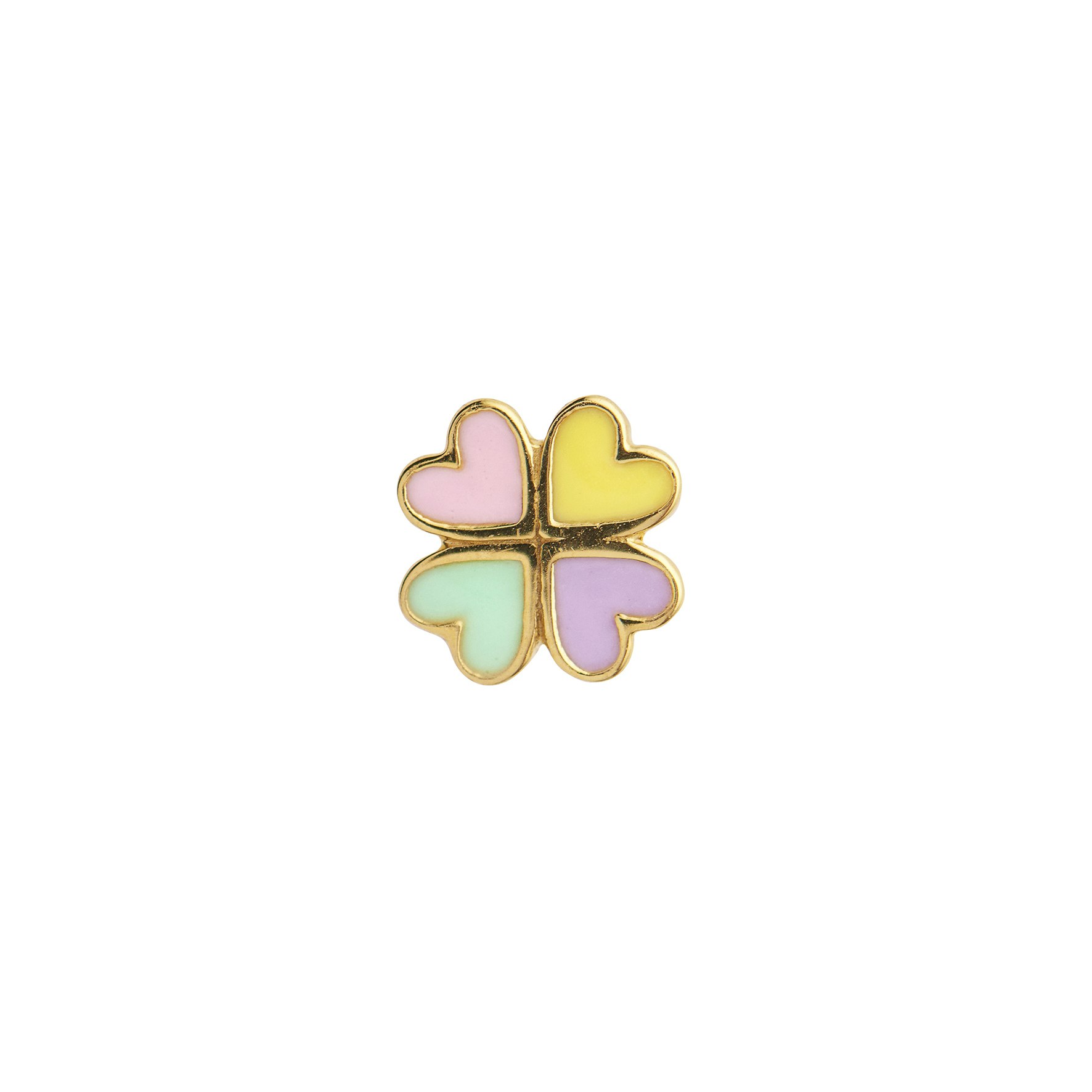 Love Heart Clover Enamel Earring fra STINE A Jewelry i Forgyldt-Sølv Sterling 925