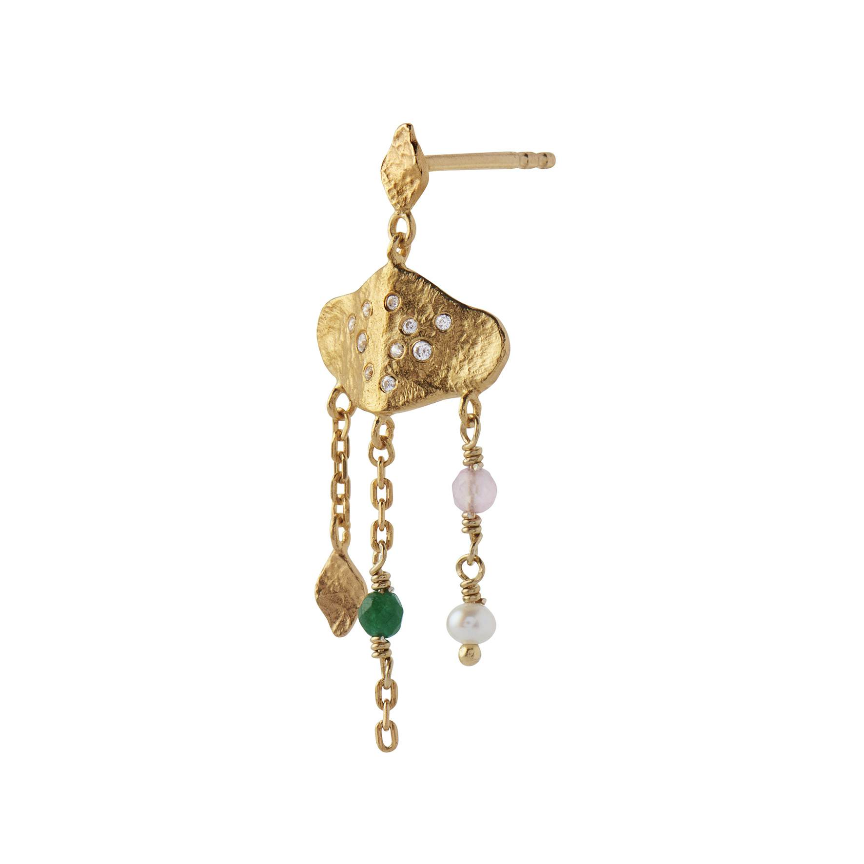 Ile De L'amour With Dancing Stones Earring fra STINE A Jewelry i Forgyldt-Sølv Sterling 925