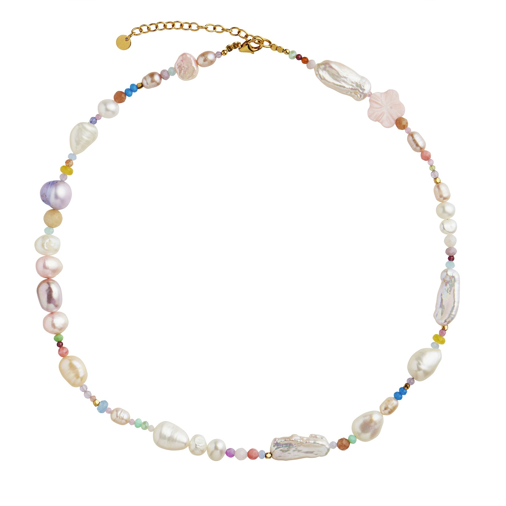 Cherry Garden Necklace - Pale Pastel Mix von STINE A Jewelry in Vergoldet-Silber Sterling 925