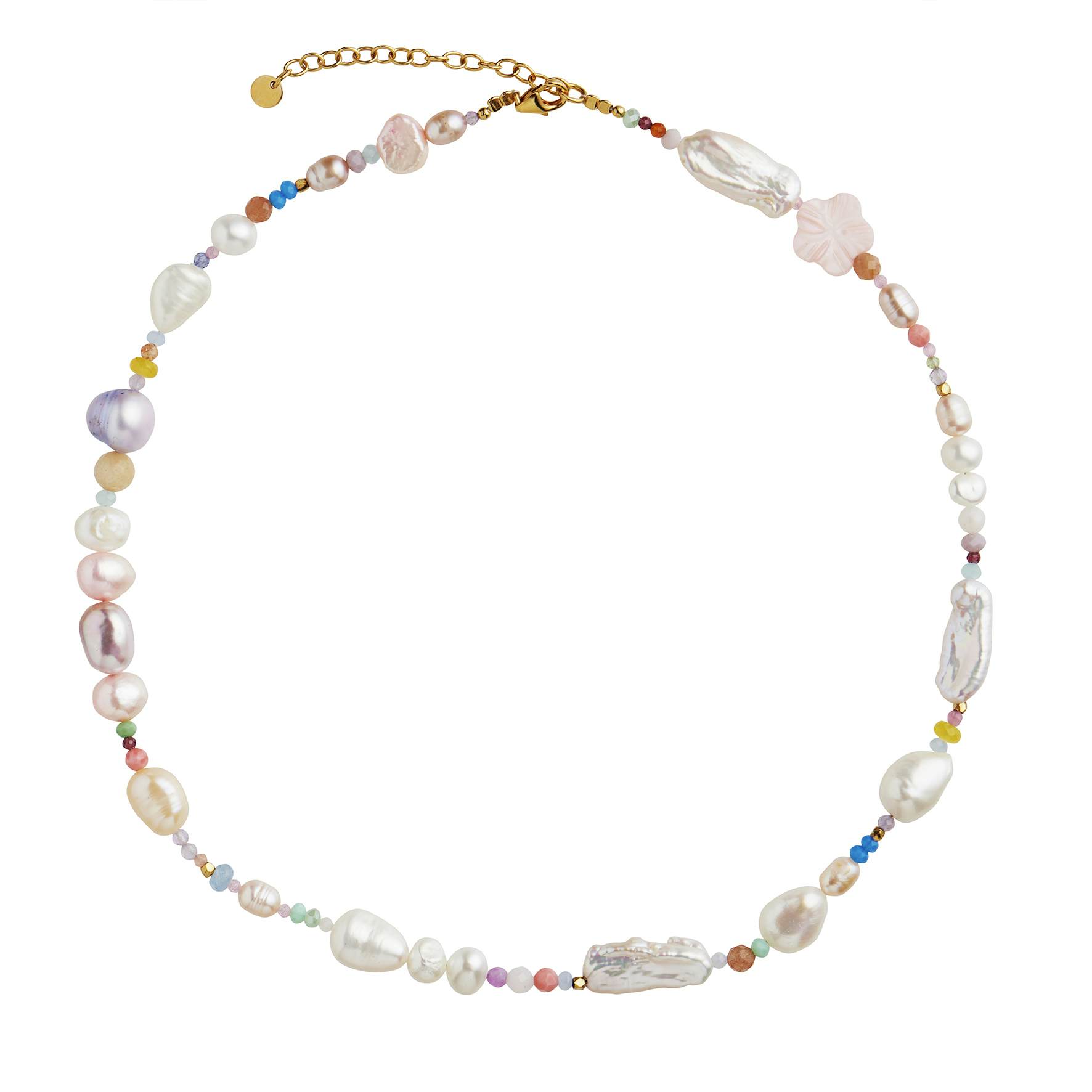 Cherry Garden Necklace - Pale Pastel Mix from STINE A Jewelry in Goldplated-Silver Sterling 925