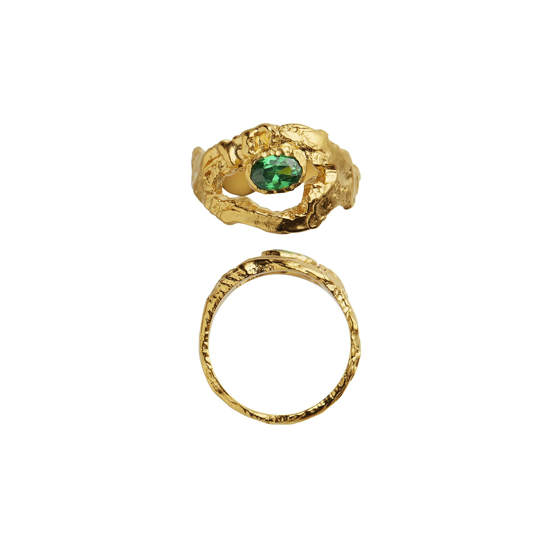 My Love Rock Ring With Green Stone z STINE A Jewelry v Pozlacené stříbro sterling 925