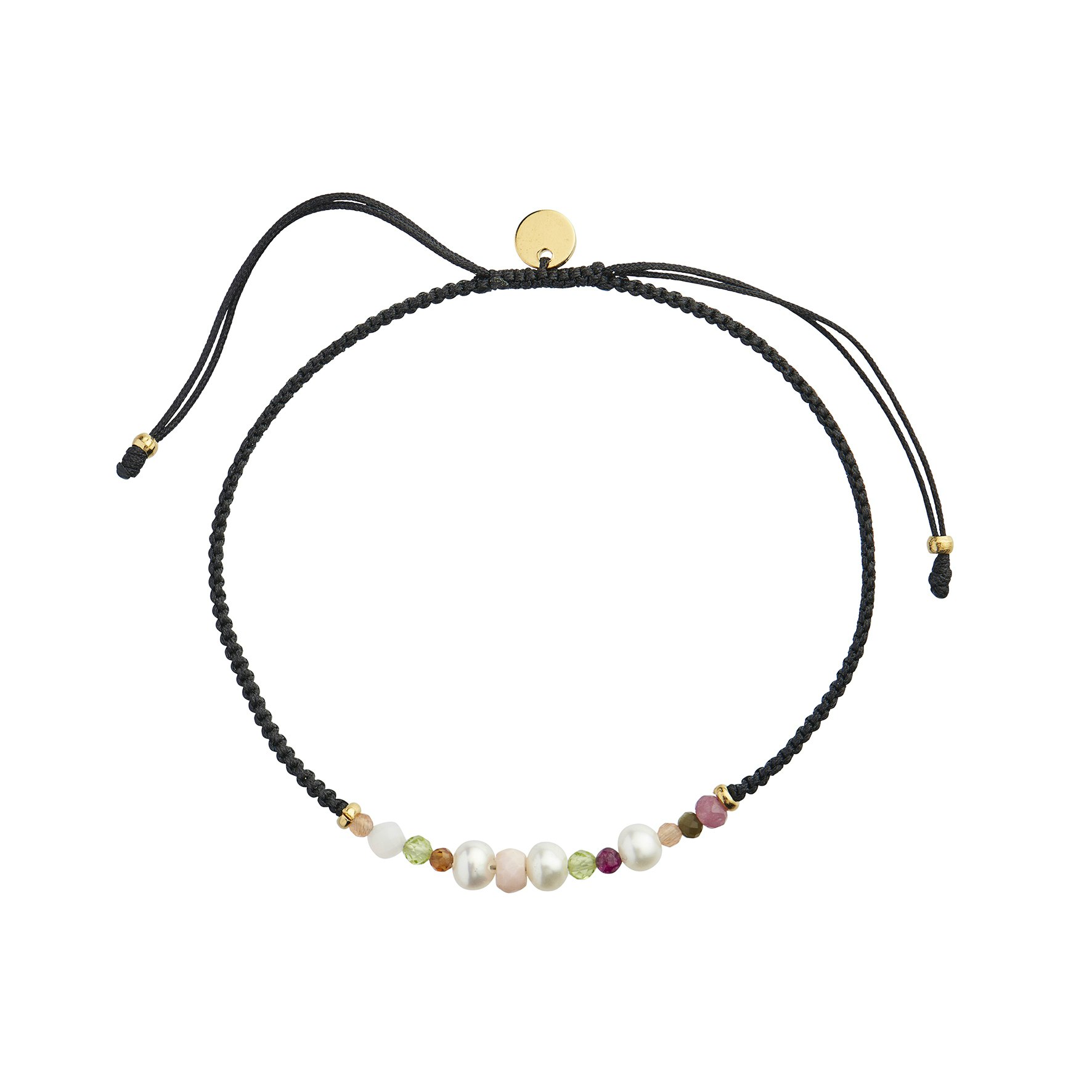 Candy Bracelet - White Forest Mix & Black Ribbon van STINE A Jewelry in Nylon