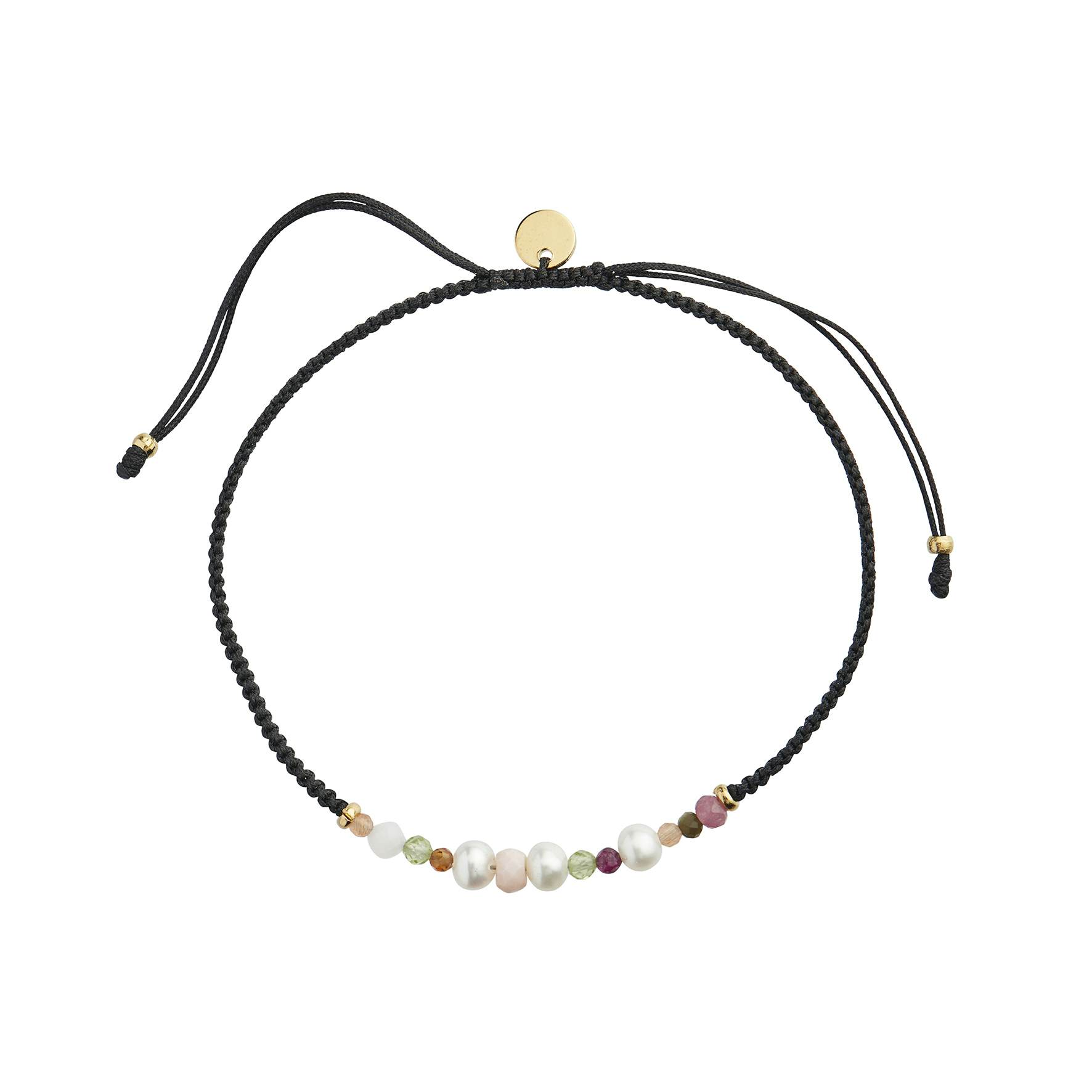 Candy Bracelet - White Forest Mix & Black Ribbon från STINE A Jewelry i Nylon
