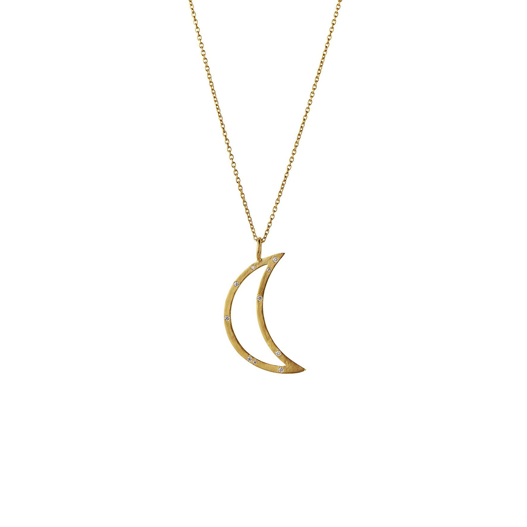 Bella Moon With Stones Pendant from STINE A Jewelry in Goldplated-Silver Sterling 925|