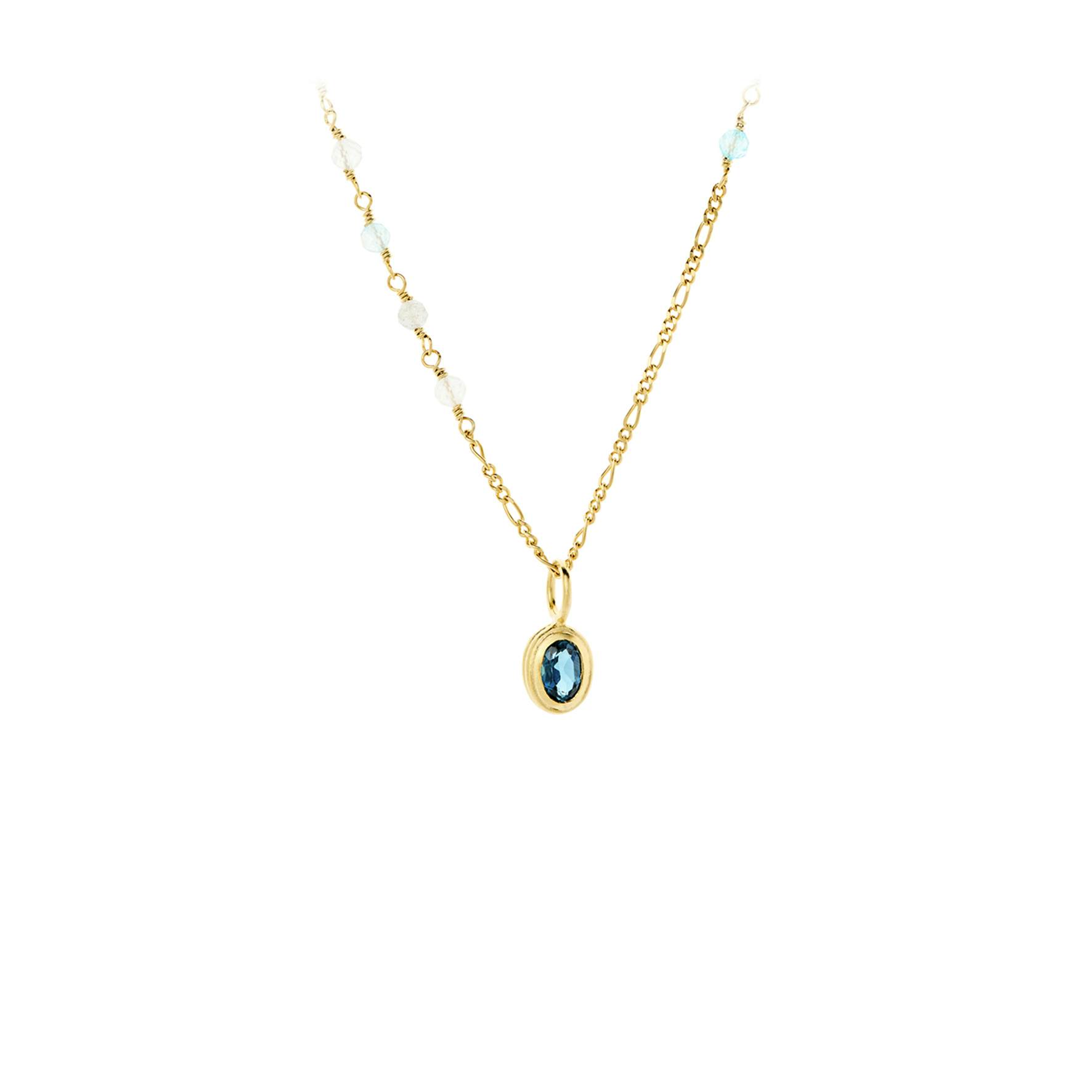 Hellir Blue Ice Necklace von Pernille Corydon in Vergoldet-Silber Sterling 925
