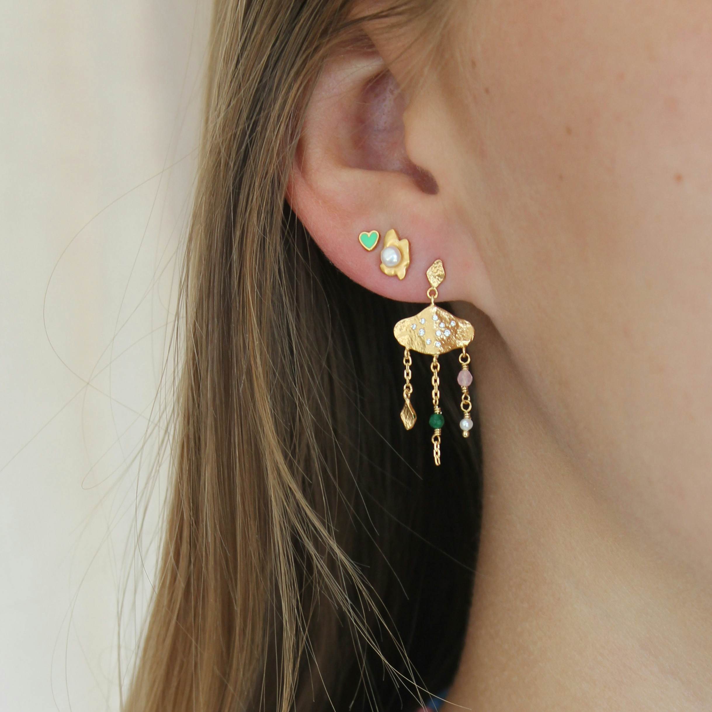 Ile De L'amour With Dancing Stones Earring from STINE A Jewelry in Goldplated-Silver Sterling 925