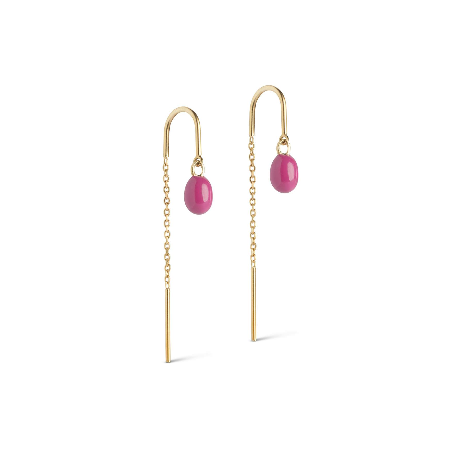 Eleanor Earrings Fuchsia Pink von Enamel Copenhagen in Vergoldet-Silber Sterling 925