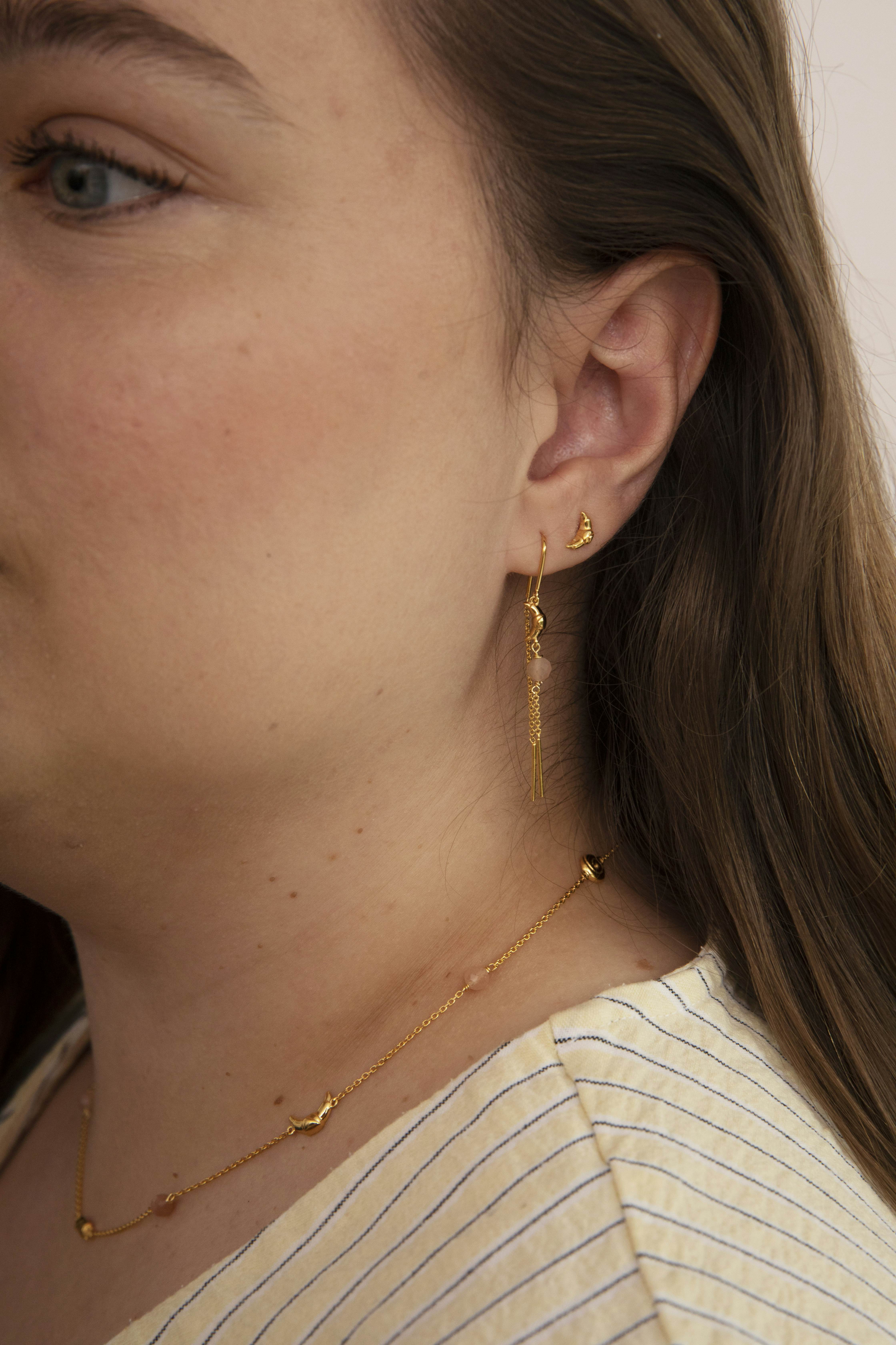 Frederikke Wærens by Sistie Crossaint Earchains from Sistie in Goldplated-Silver Sterling 925
