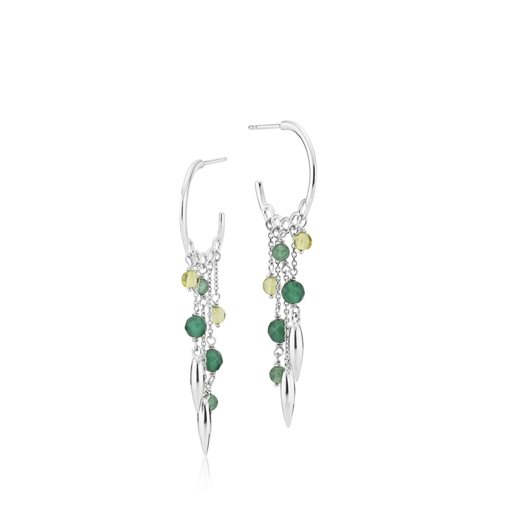 Majesty Earrings Green fra Izabel Camille i Sølv Sterling 925|Freshwater Pearl|Blank
