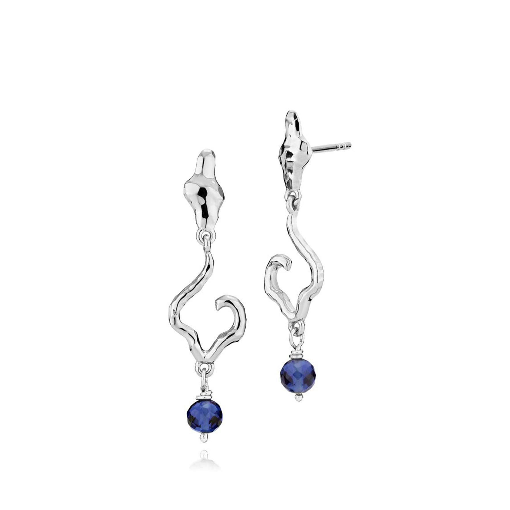 Louisa Earrings Blue fra Izabel Camille i Sølv Sterling 925