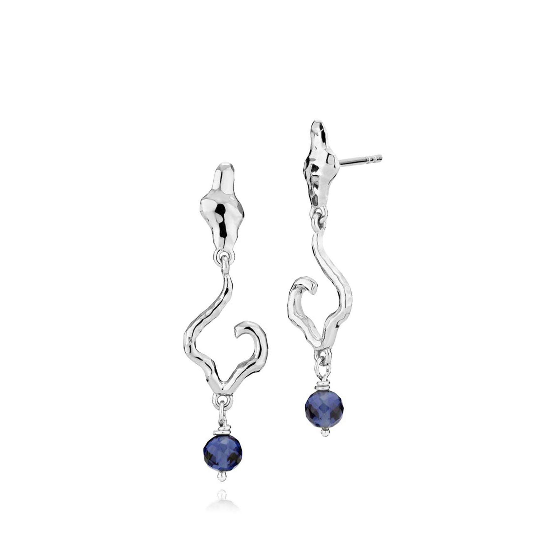 Louisa Earrings Blue fra Izabel Camille i Sølv Sterling 925|Blank