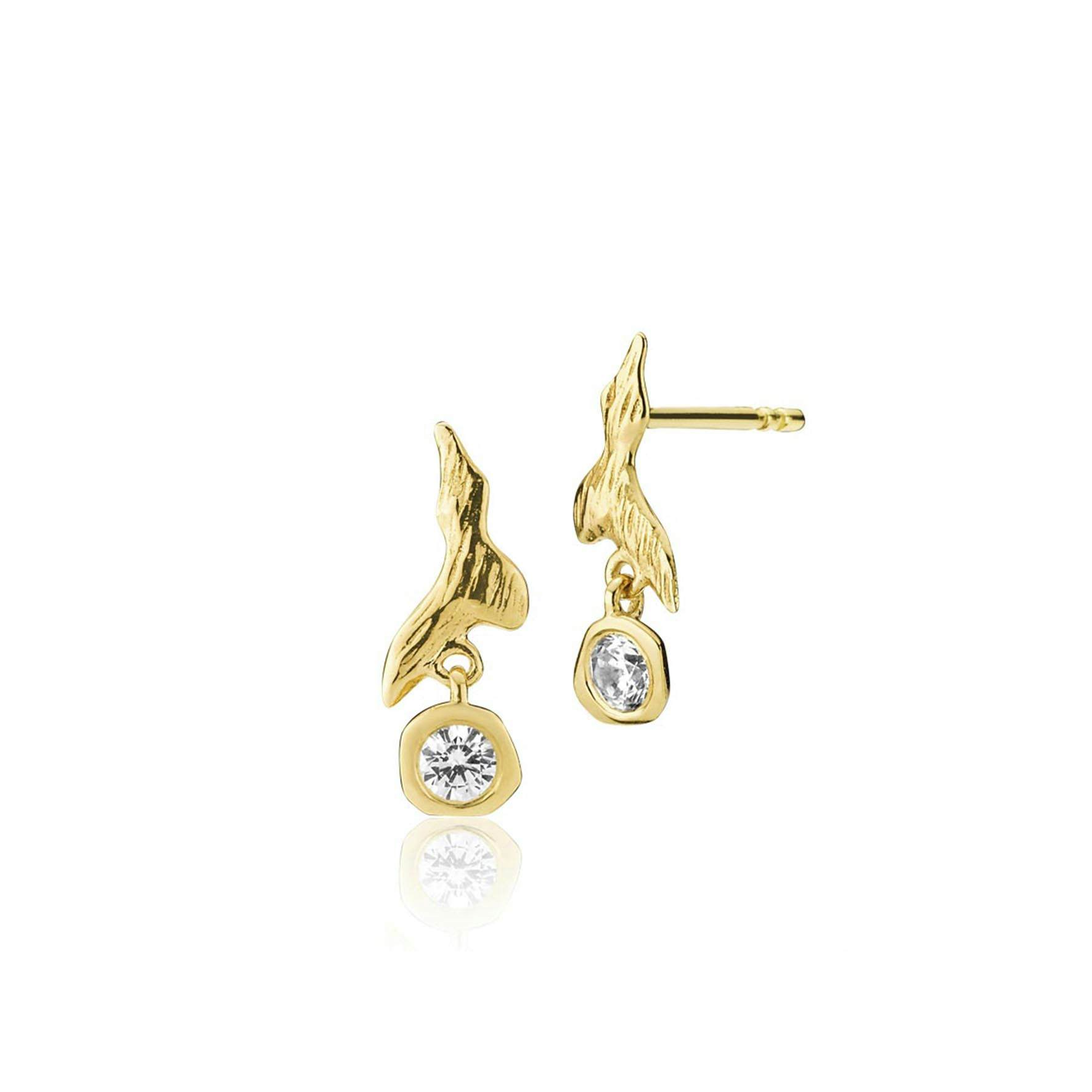 Fairy Earrings With Stone von Izabel Camille in Vergoldet-Silber Sterling 925