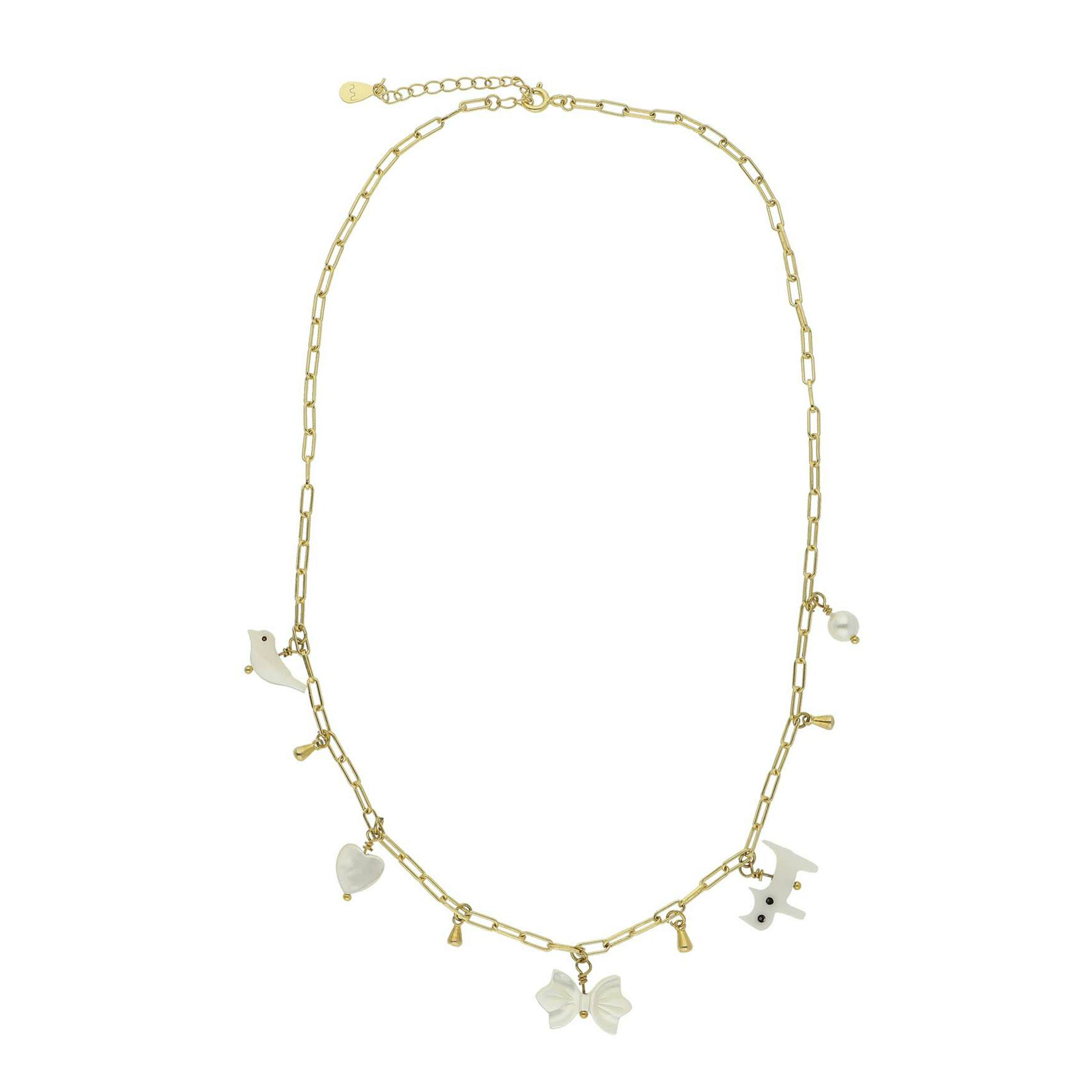 Dubai Pearl Necklace von Nuni Copenhagen in Vergoldet-Silber Sterling 925