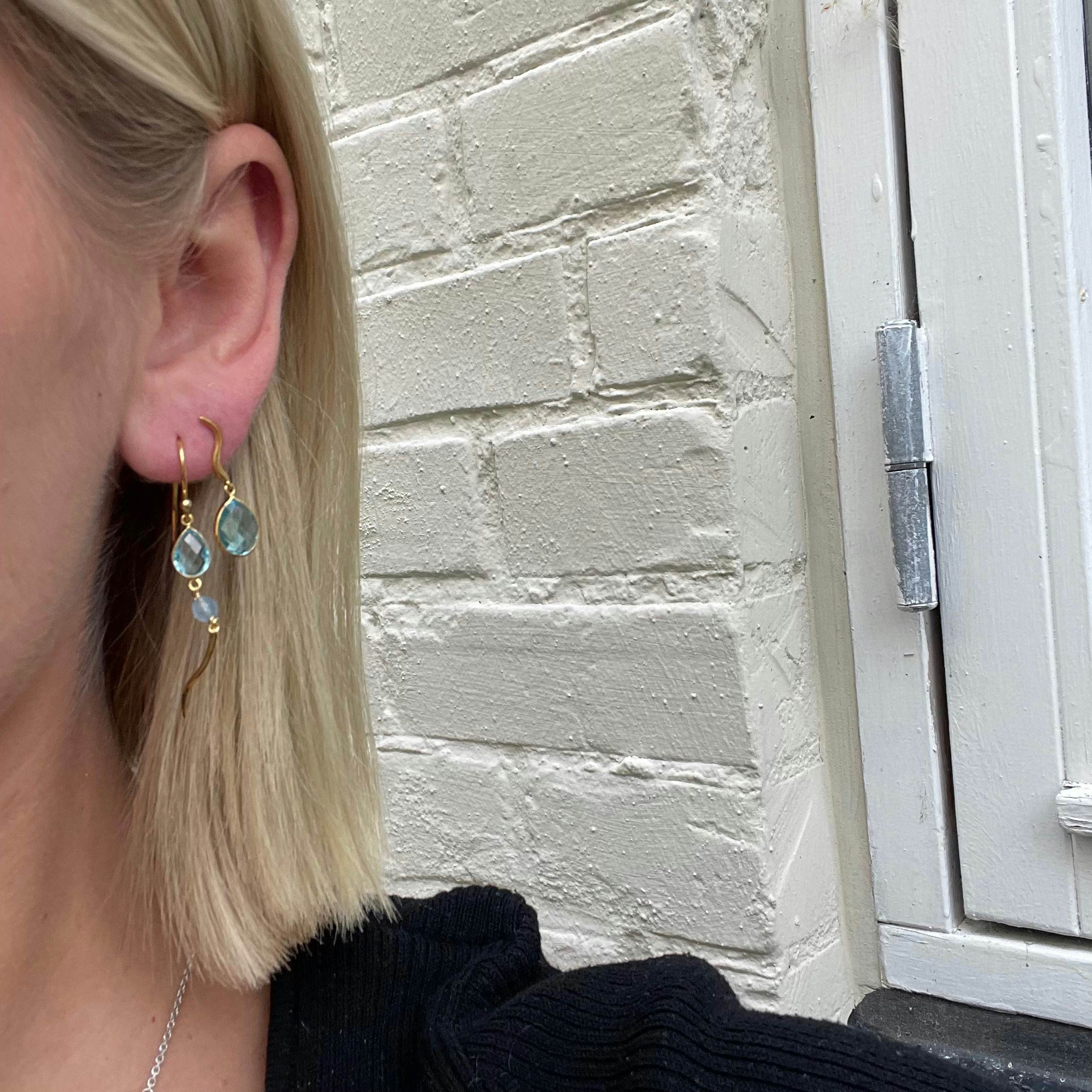 Marie Aqua Blue Earrings fra Izabel Camille i Sølv Sterling 925