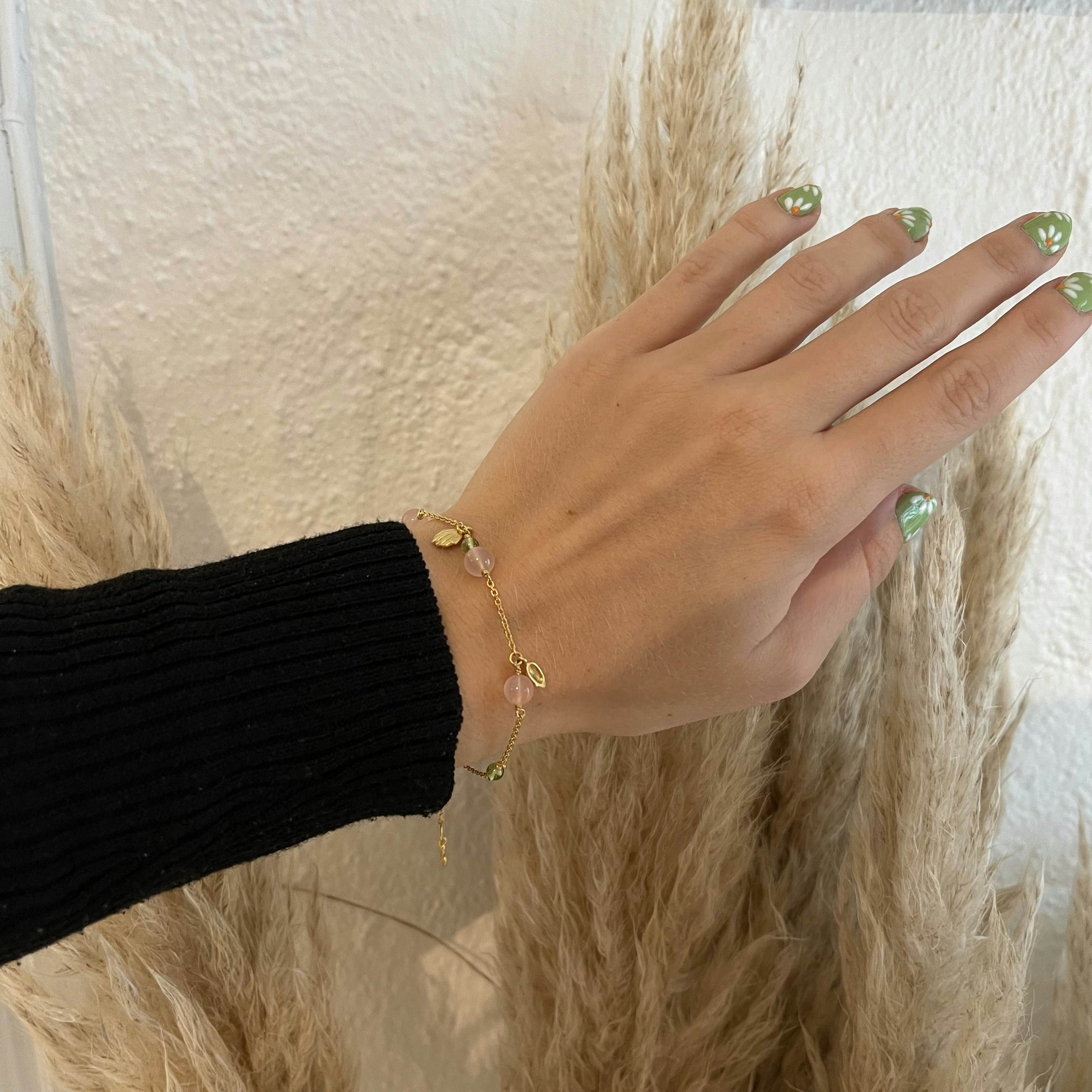 Isabella Pink/Green Bracelet fra Izabel Camille i Sølv Sterling 925